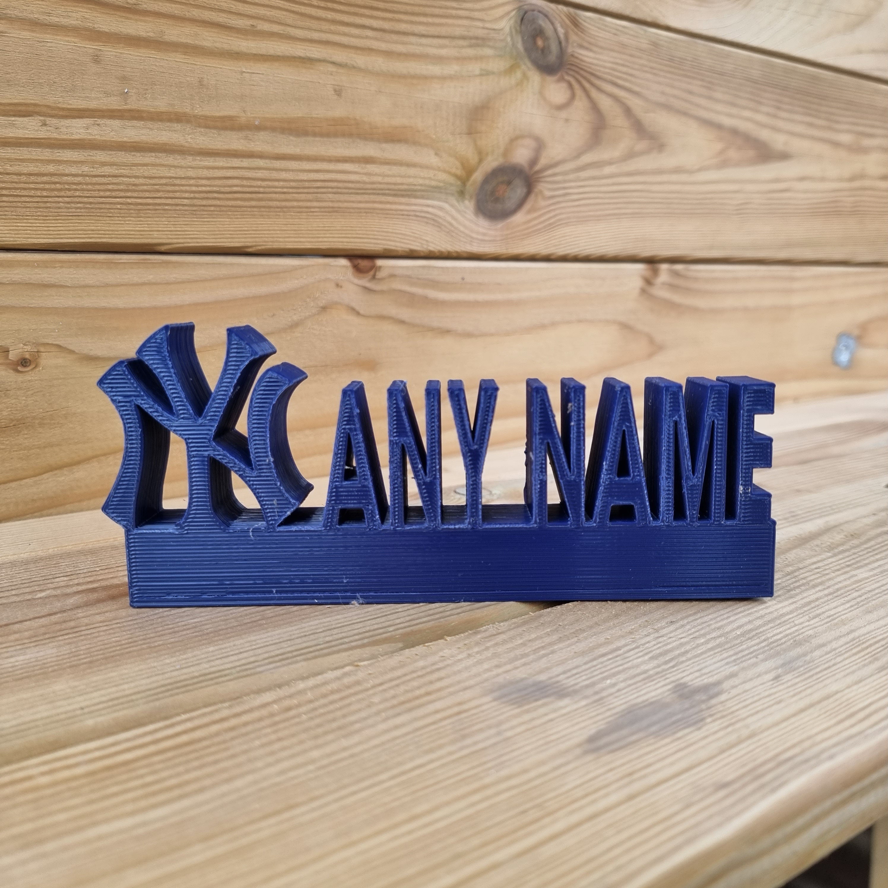 New York Yankees Personalised Name Shelf, Display Stand Sign Plaque Fan Gift NY Gift 3D Printed, NY Sign, Yankees Name Name Plate