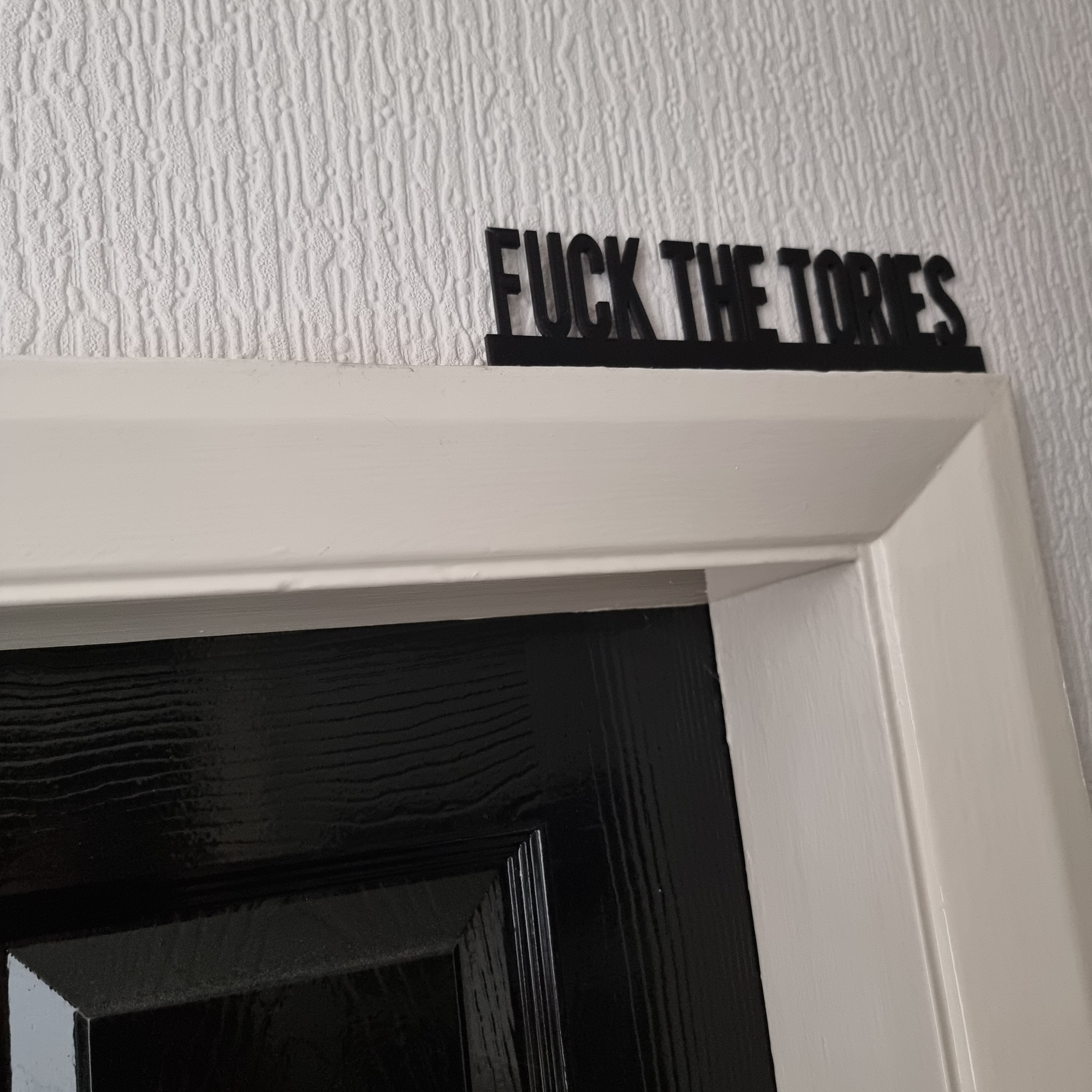 FUCK THE TORIES Door topper, shelf decor, wall decor, quirky home interior decor, quirky gift, door decoration