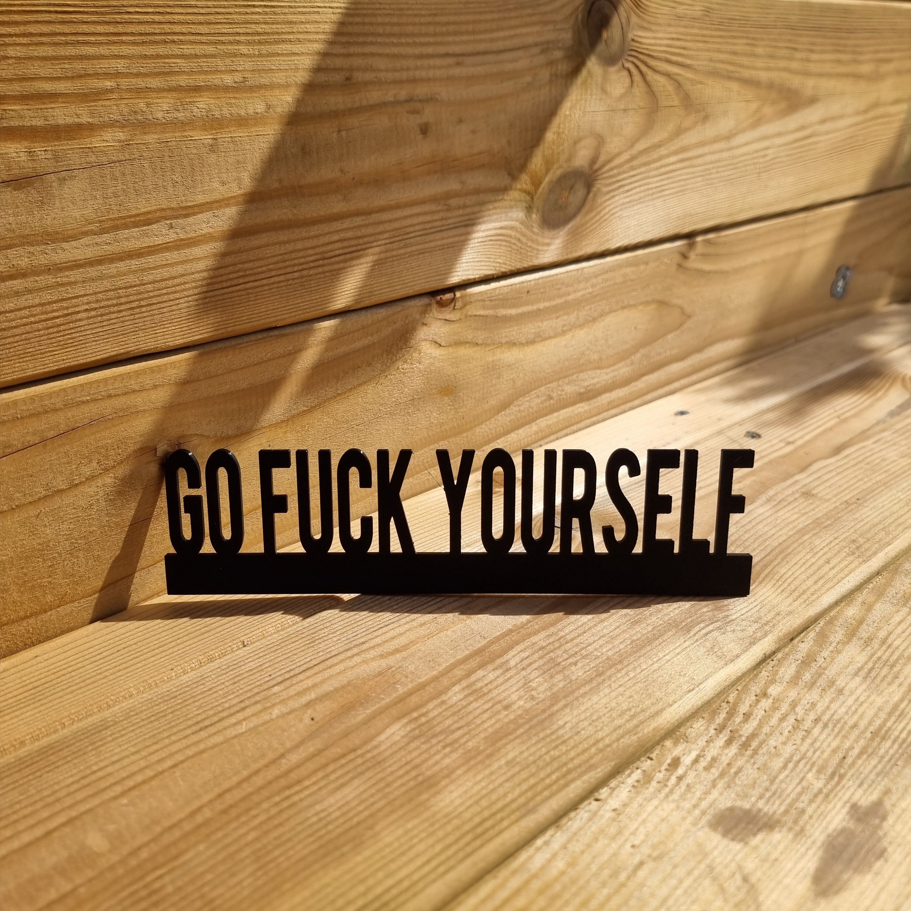 GO FUCK YOURSELF Door topper, shelf decor, wall decor, quirky home interior decor, quirky gift, door decoration