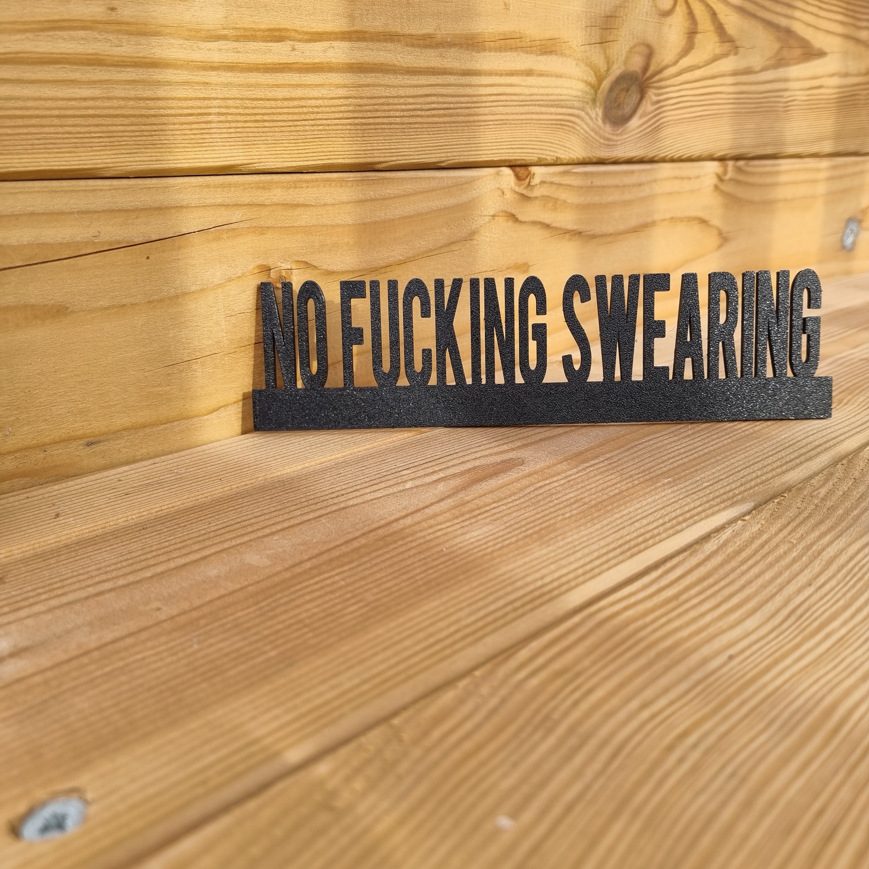 NO FUCKING SWEARING Door topper, shelf decor, wall decor, quirky home interior decor, quirky gift, door decoration