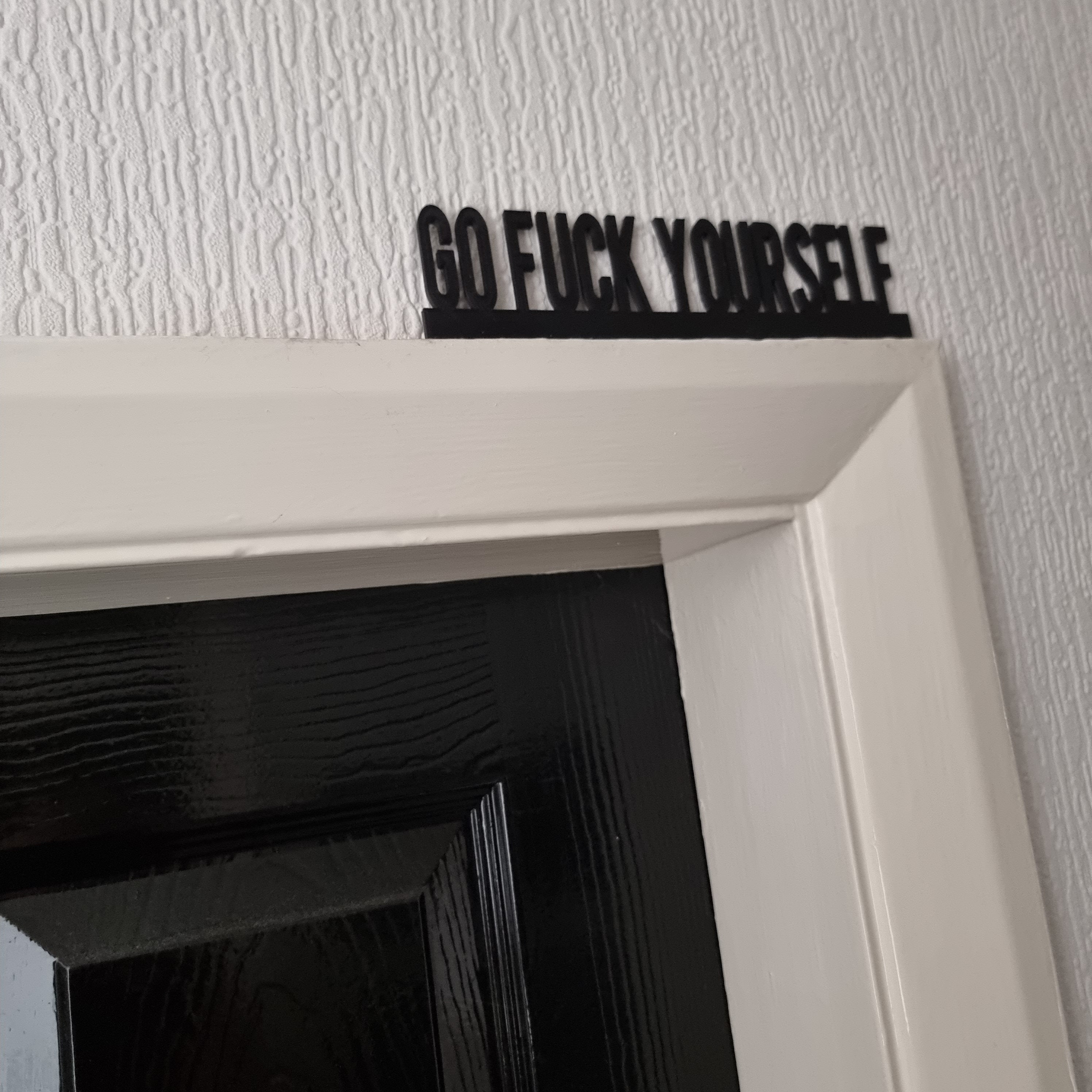 GO FUCK YOURSELF Door topper, shelf decor, wall decor, quirky home interior decor, quirky gift, door decoration