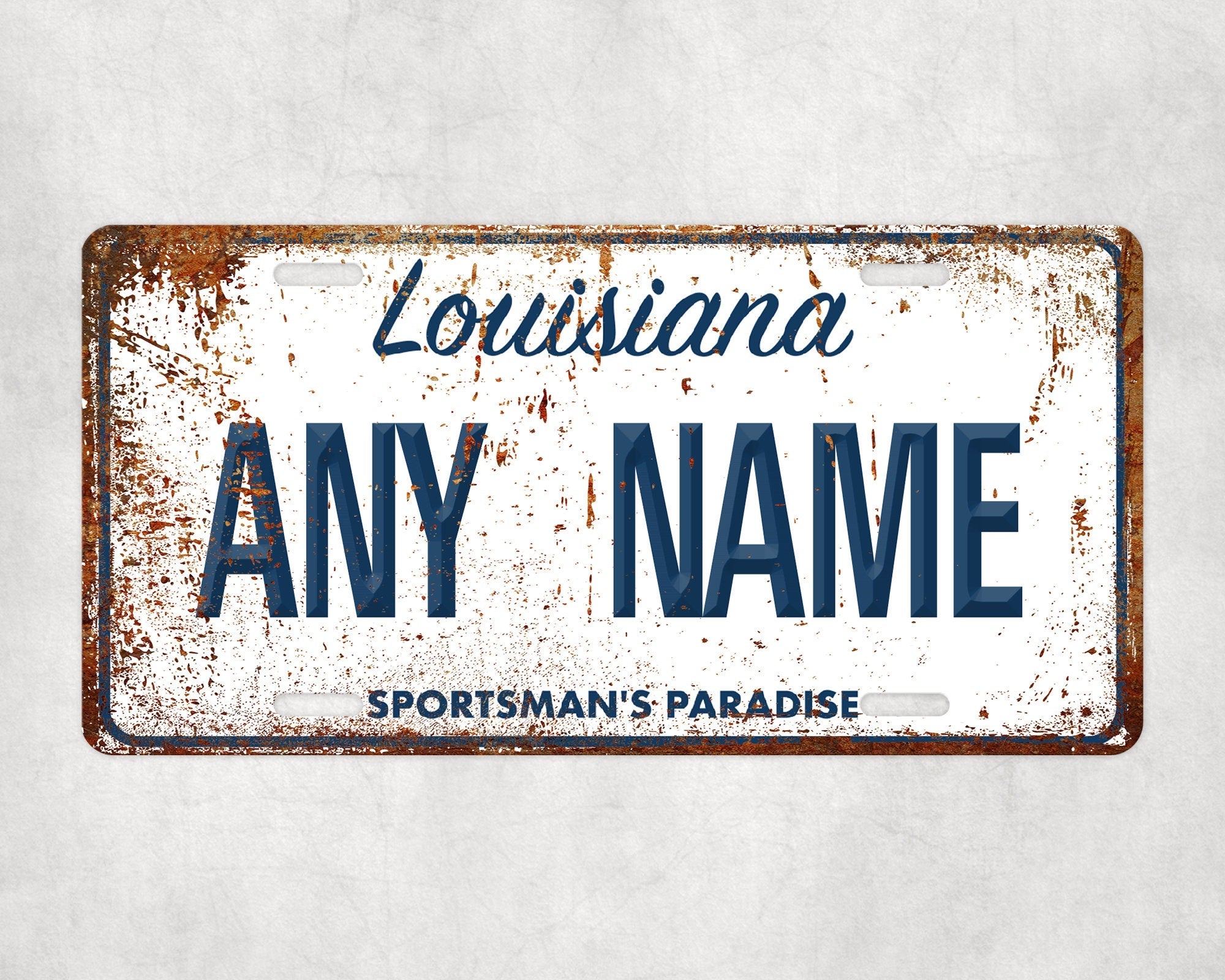 Personalized LOUISIANA License Plate - US State Souvenir, Unique Car Tag, License Plate, Novelty Plate, State Tags, Rustic License Plate