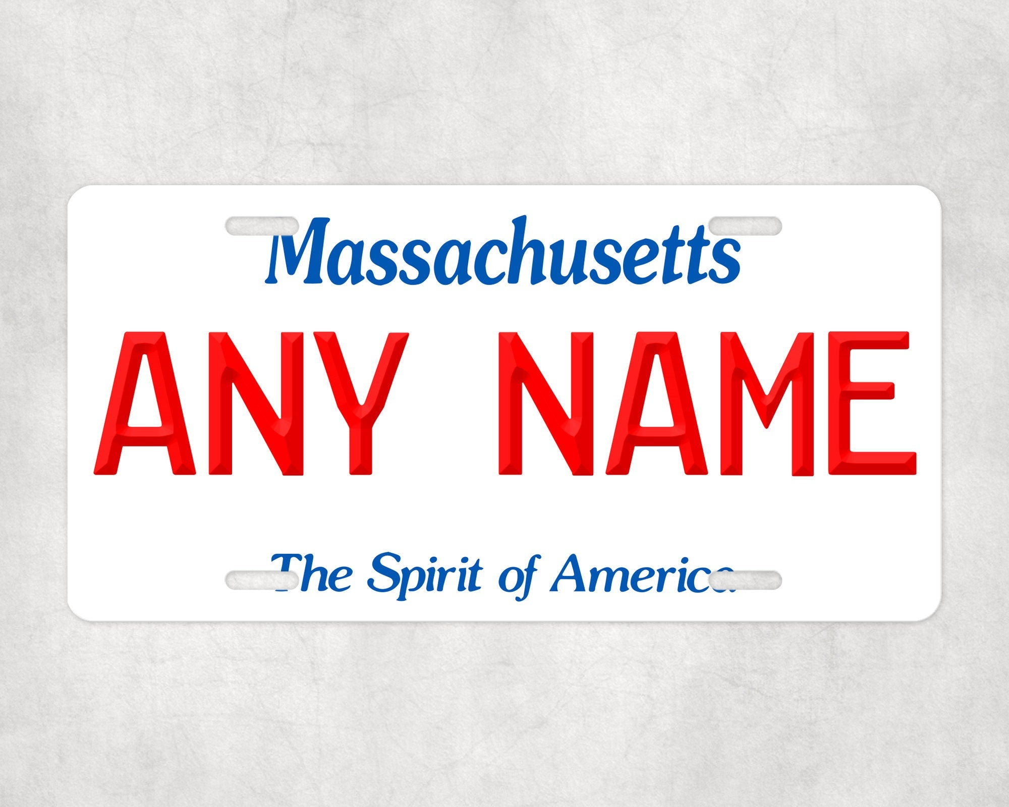 Personalized MASSACHUSETTS License Plate - US State Souvenir, Unique Car Tag, License Plate, Novelty Plate, State Tags, Rustic License Plate