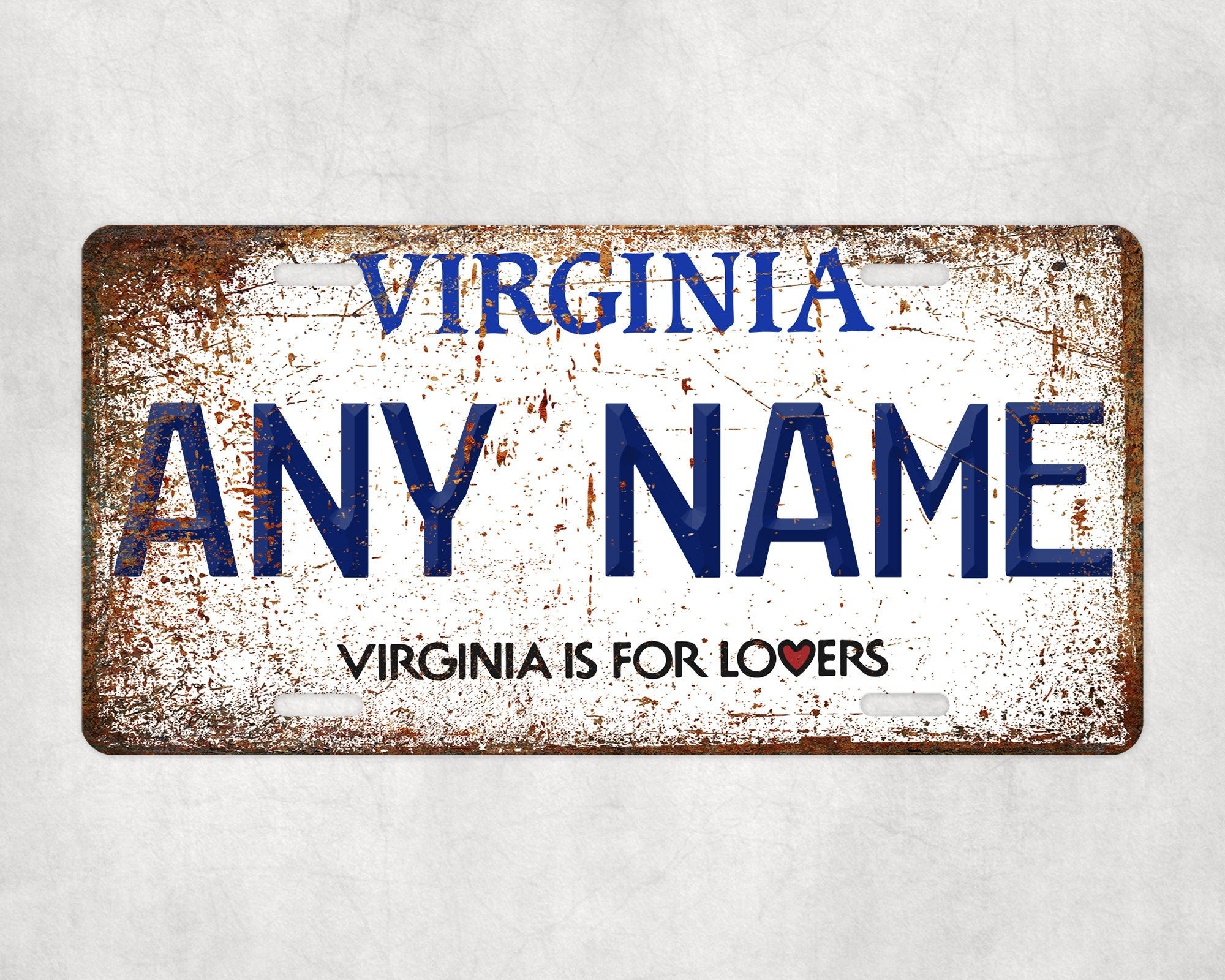 Personalized VIRGINIA License Plate - US State Souvenir, Unique Car Tag, License Plate, Novelty Plate, State Tags, Rustic License Plate