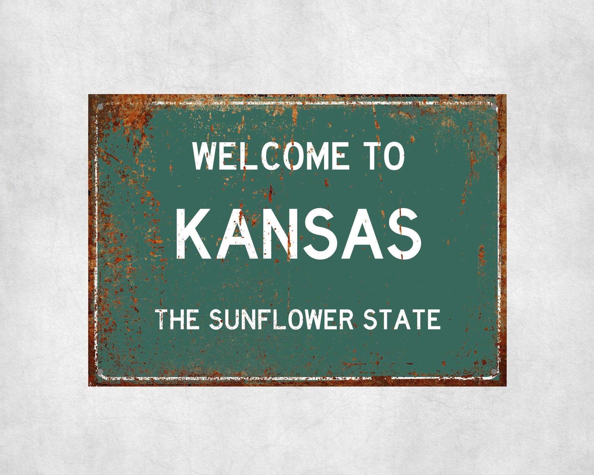 Welcome to Kansas Sign, Kansas Metal Sign, Kansas Gift, Kansas Gifts, Kansas Souvenir, Kansas Sunflower State