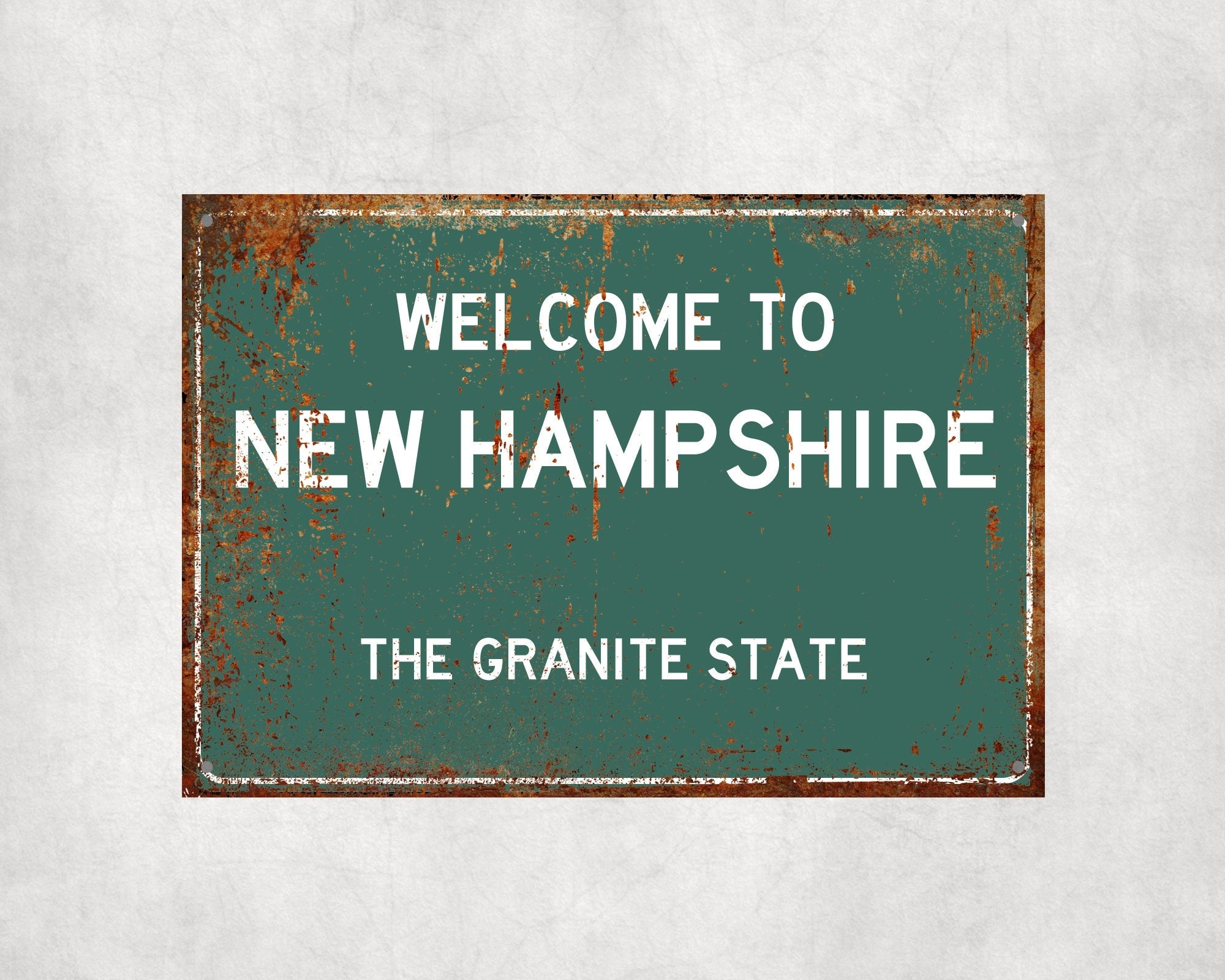 Welcome to New Hampshire Sign, New Hampshire Metal Sign, New Hampshire Gift, New Hampshire Gifts, New Hampshire Granite State