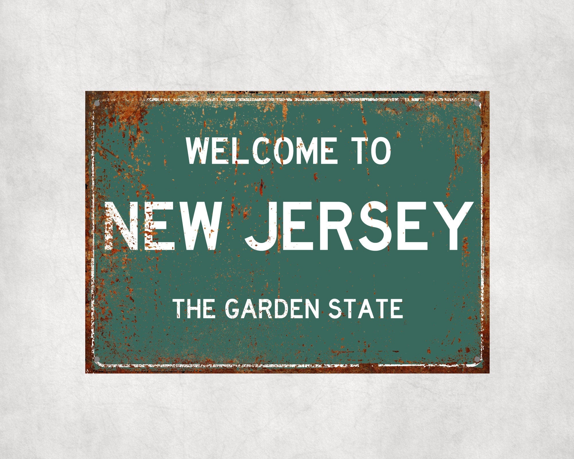 Welcome to New Jersey Sign, New Jersey Metal Sign, New Jersey Gift, New Jersey Gifts, New Jersey Garden State