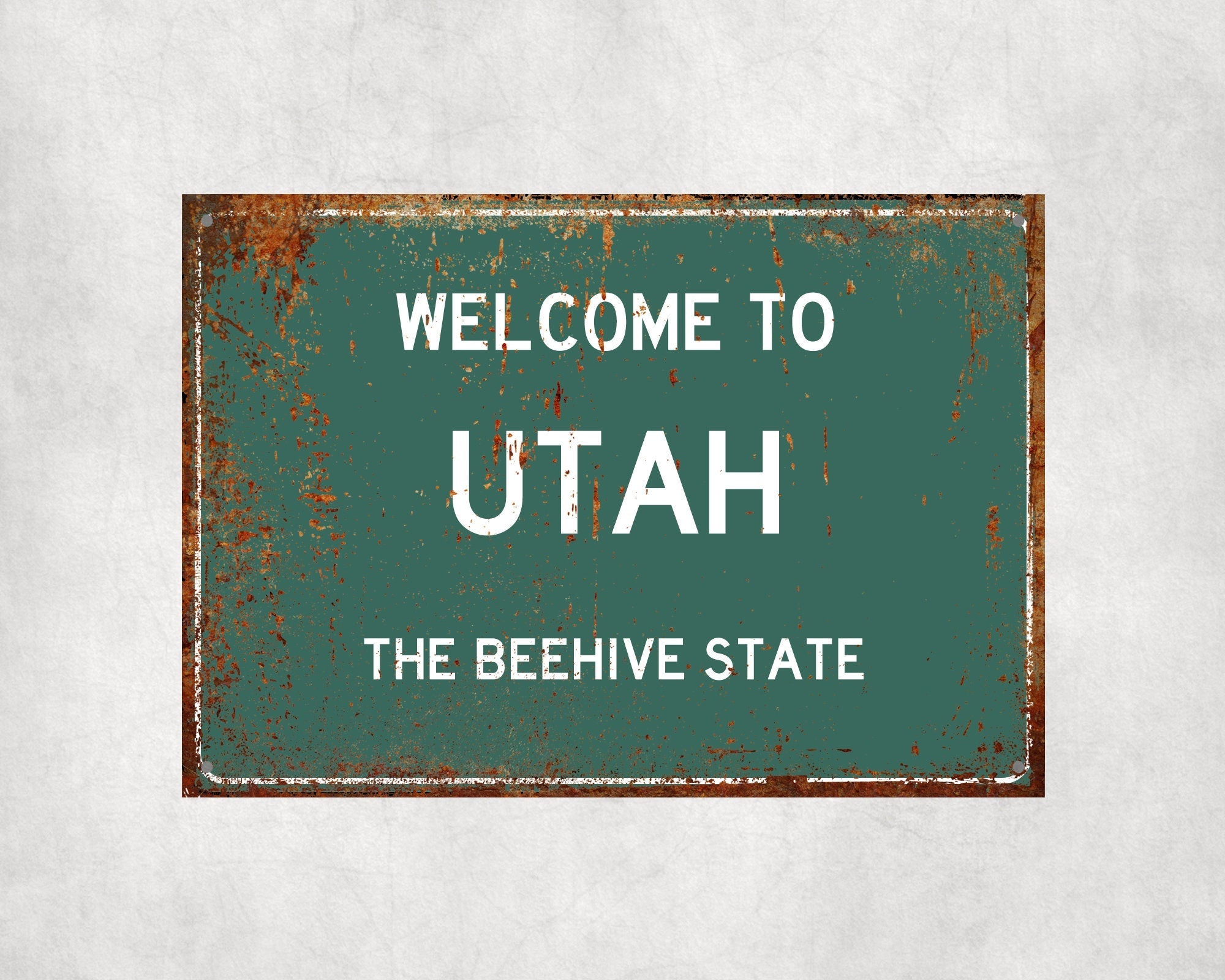 Welcome to Utah Sign, Utah Metal Sign, Utah Gift, Utah Gifts, Utah Souvenir, Utah Beehive State