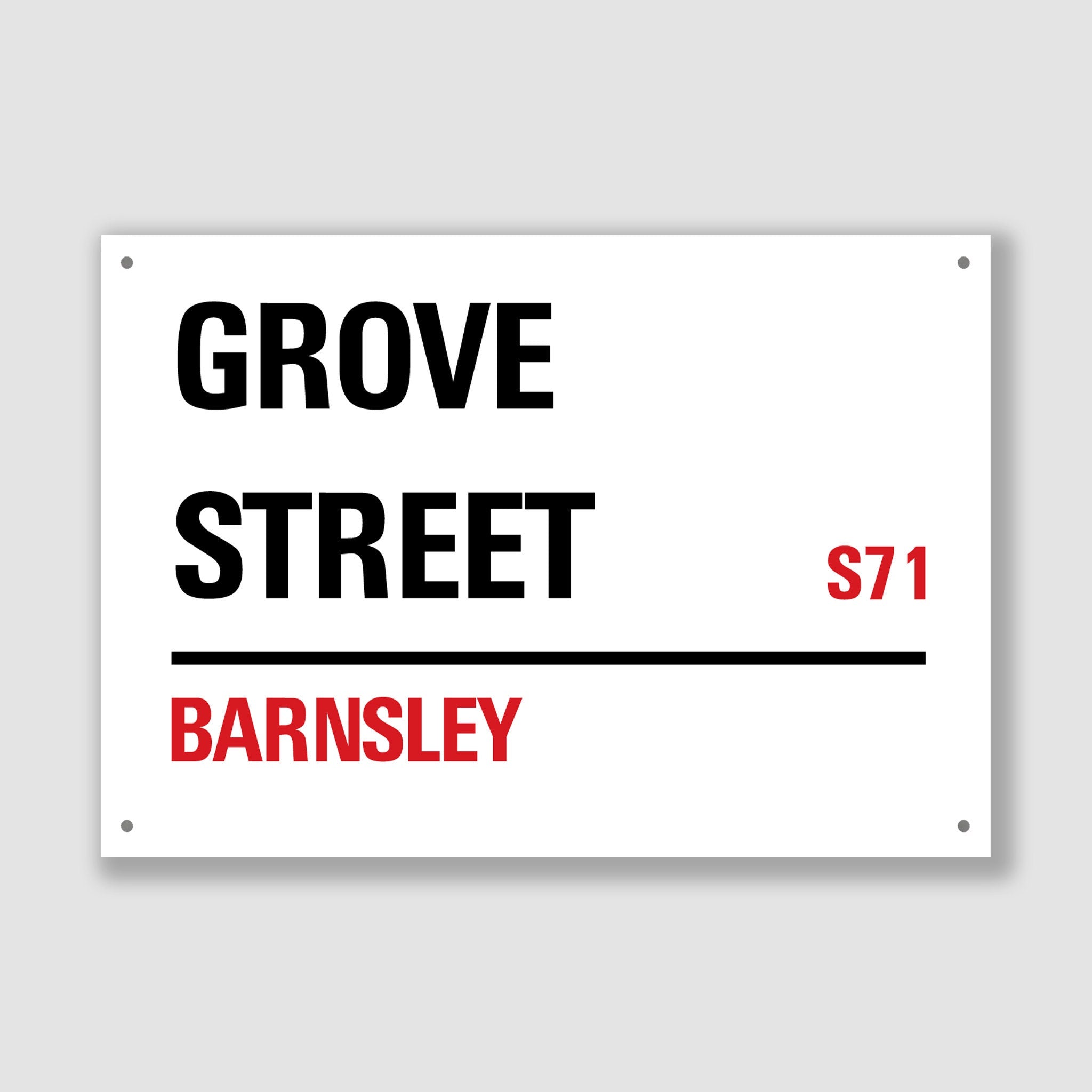 Barnsley - Grove Street, Street Sign, Barnsley gift, Barnsley Souvenir, Barnsley Keepsake, Barnsley Road, Grove Street Gift