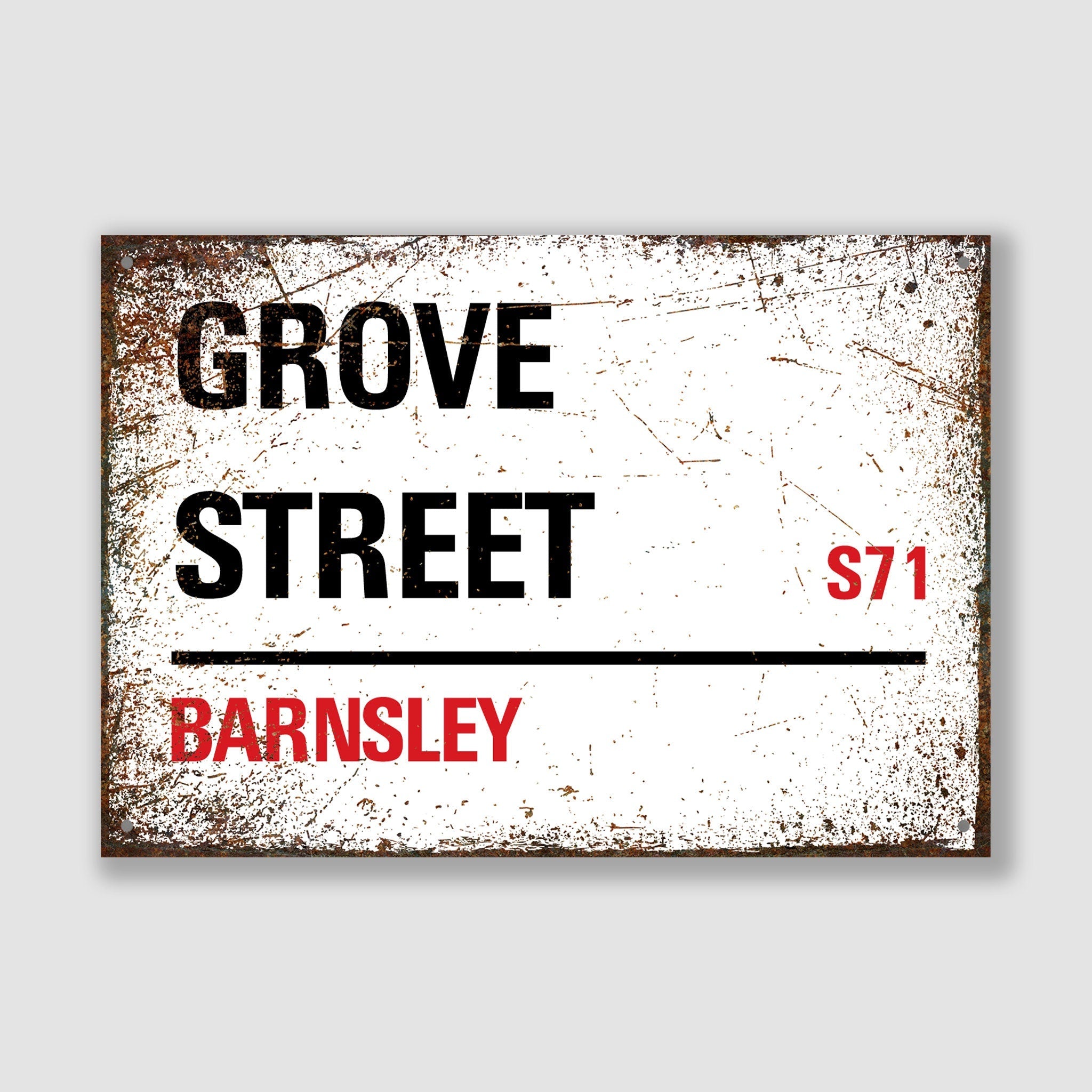 Barnsley - Grove Street, Street Sign, Barnsley gift, Barnsley Souvenir, Barnsley Keepsake, Barnsley Road, Grove Street Gift