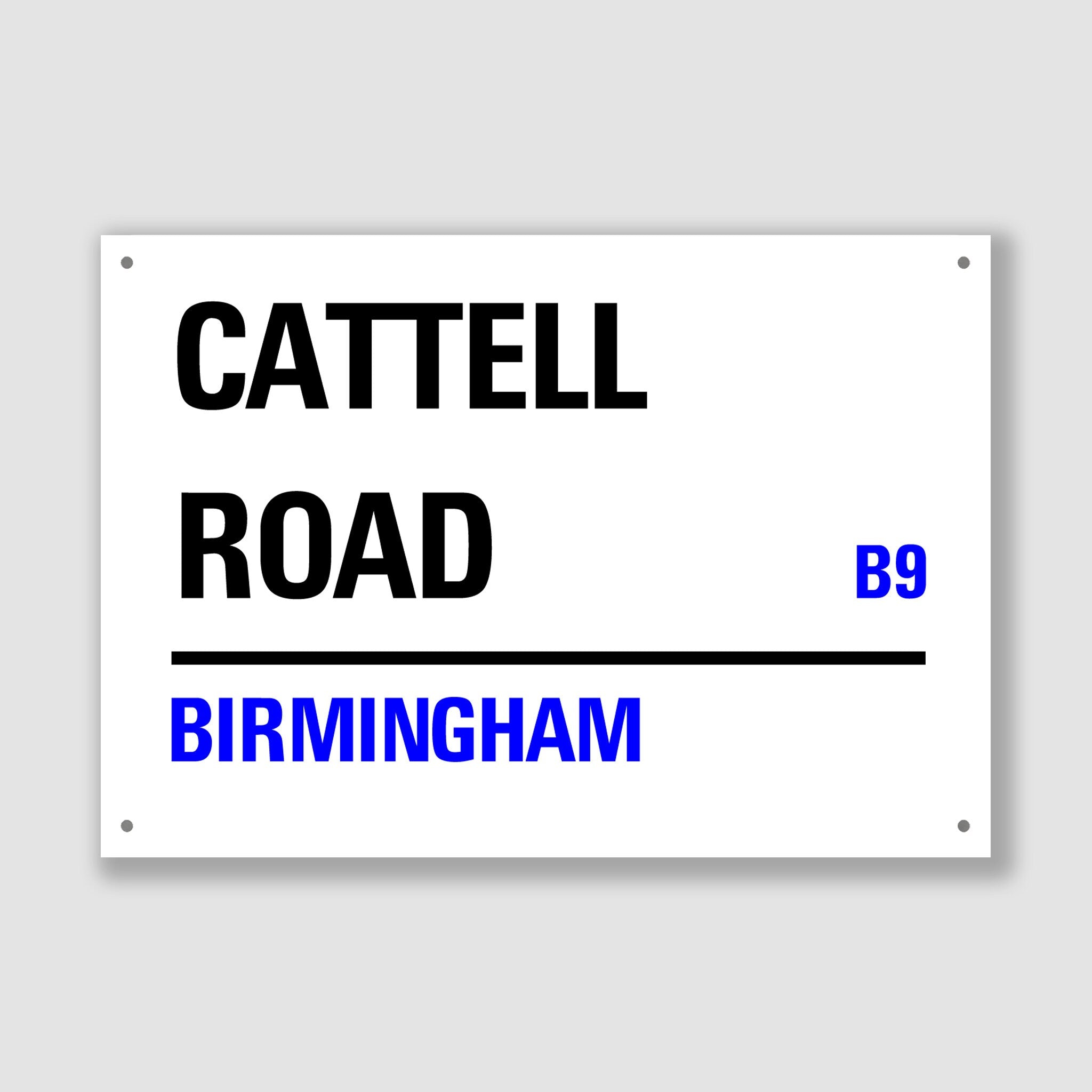 Birmingham - Cattell Road, Street Sign, Birmingham gift, Birmingham Souvenir, Birmingham Keepsake, Birmingham Road, Cattell Road Gift