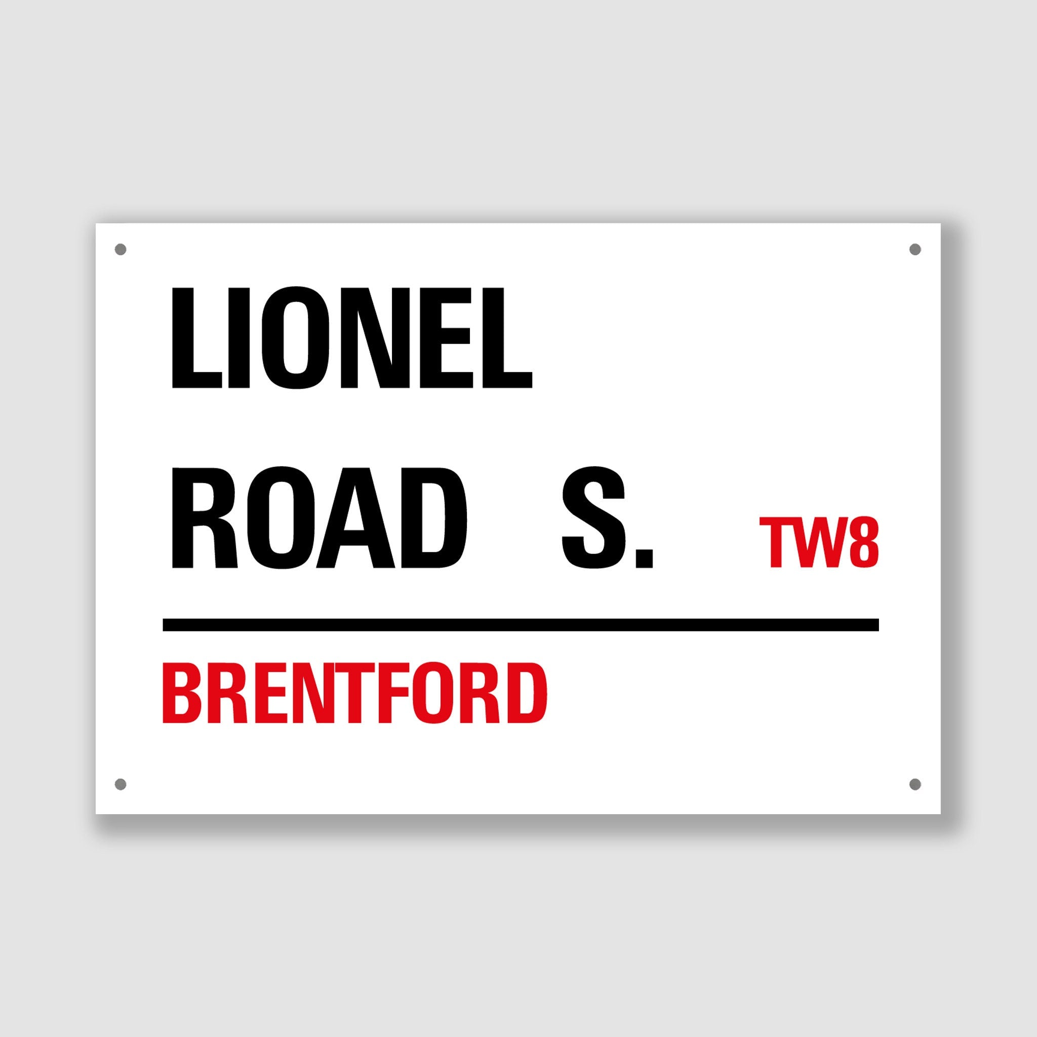 Brentford - Lionel Road S., Street Sign, Brentford gift, Brentford Souvenir, Brentford Keepsake, Brentford Road, Lionel Road S. Gift