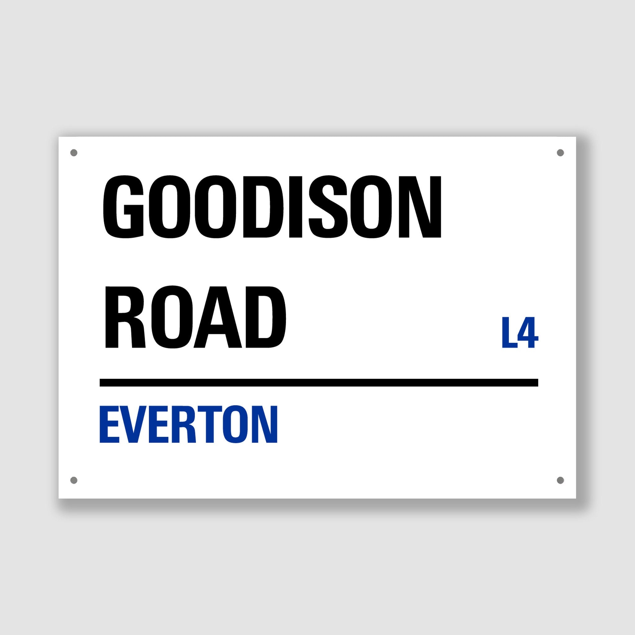 Everton - Goodison Road, Street Sign, Everton gift, Everton Souvenir, Everton Keepsake, Everton Road, Goodison Road Gift