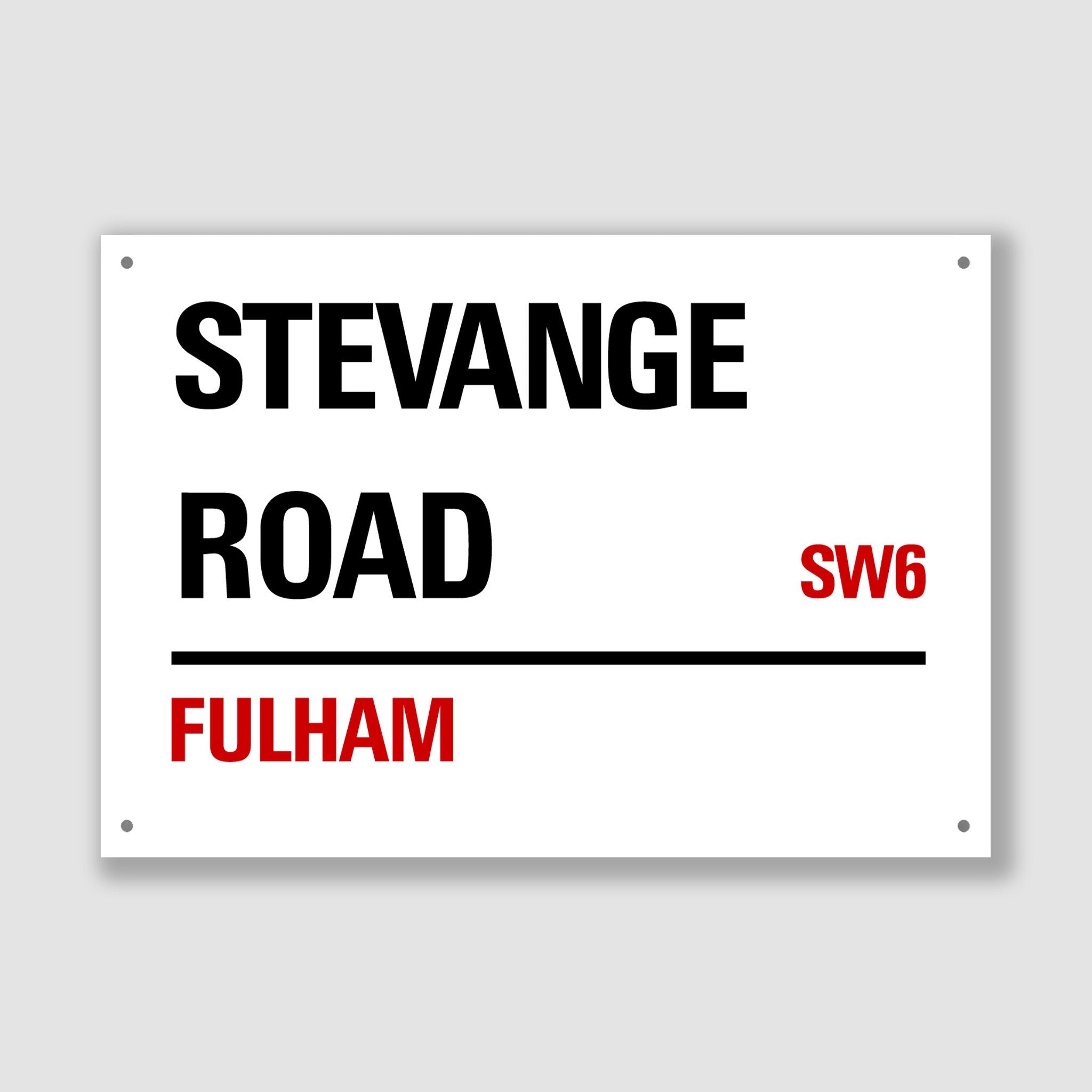 Fulham - Stevenage Road, Street Sign, Fulham gift, Fulham Souvenir, Fulham Keepsake, Fulham Road, Stevenage Road Gift