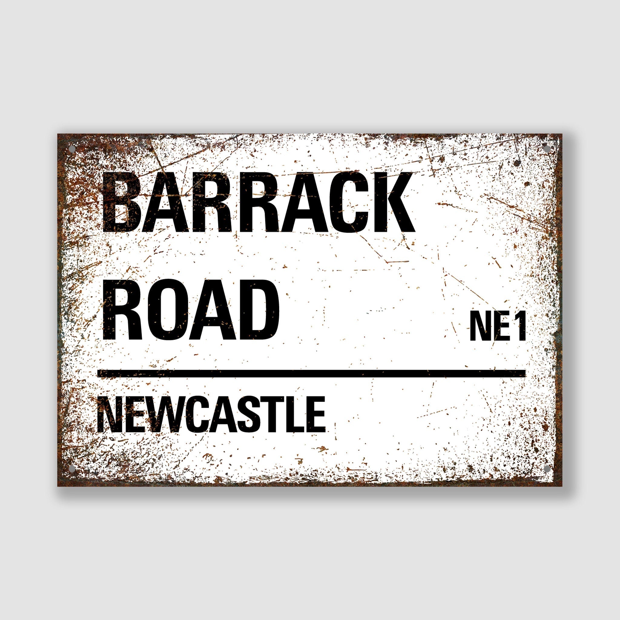 Newcastle - Barrack Road, Street Sign, Newcastle gift, Newcastle Souvenir, Newcastle Keepsake, Newcastle Barrack Road