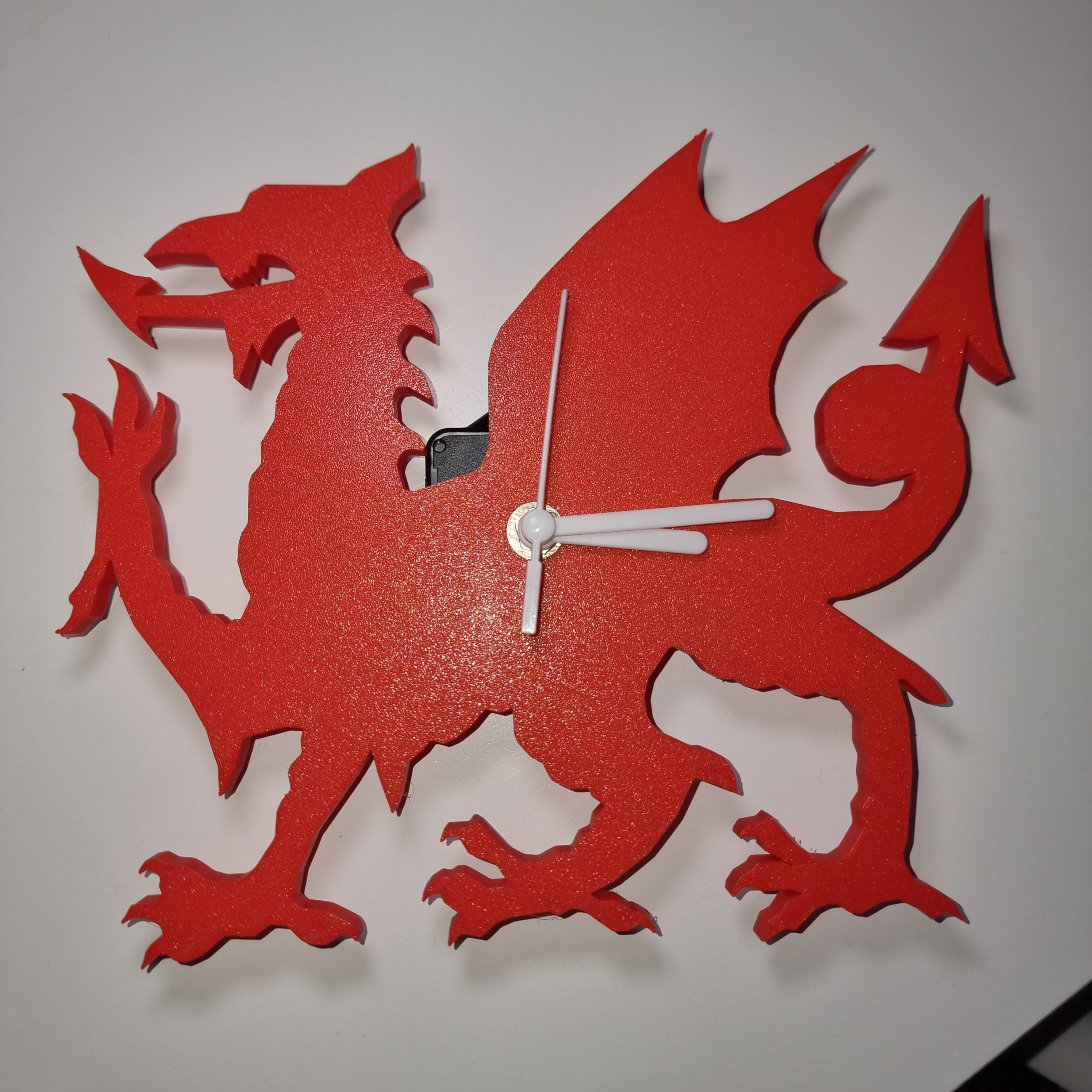 Welsh Dragon 3D Printed Clock, Wales Souvenir, Wall Decor Clock, Wales Gifts, Welsh Pride Clock