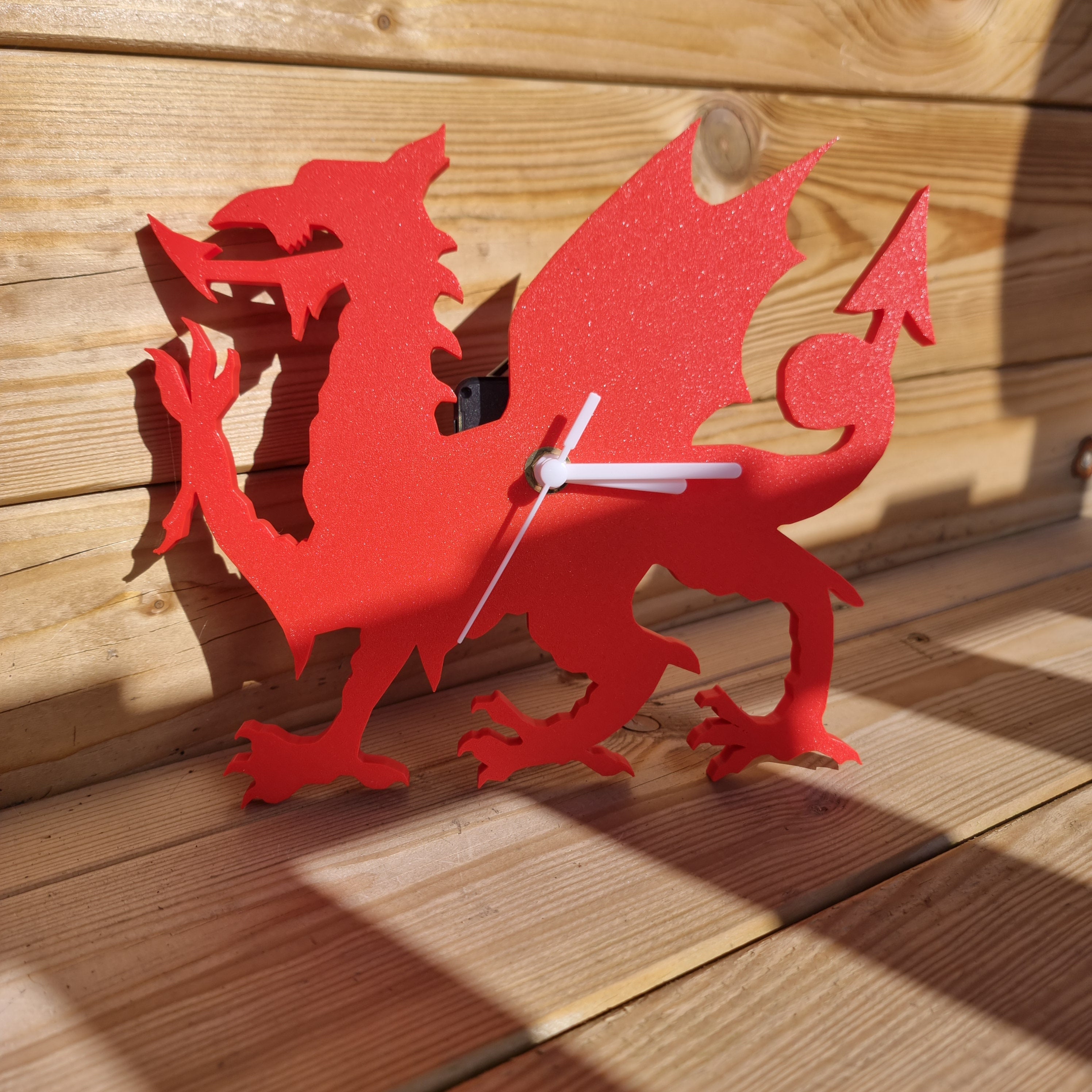 Welsh Dragon 3D Printed Clock, Wales Souvenir, Wall Decor Clock, Wales Gifts, Welsh Pride Clock