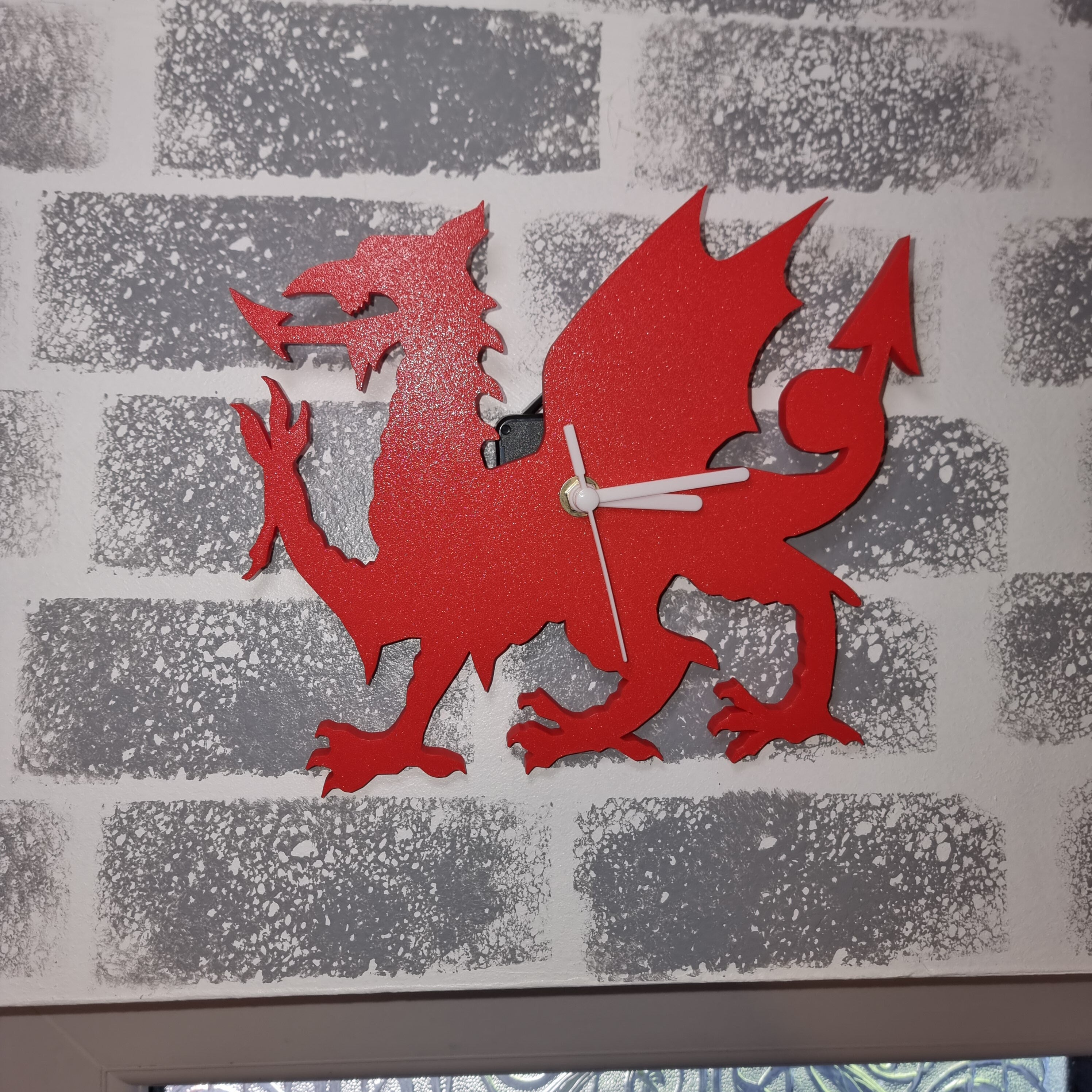 Welsh Dragon 3D Printed Clock, Wales Souvenir, Wall Decor Clock, Wales Gifts, Welsh Pride Clock