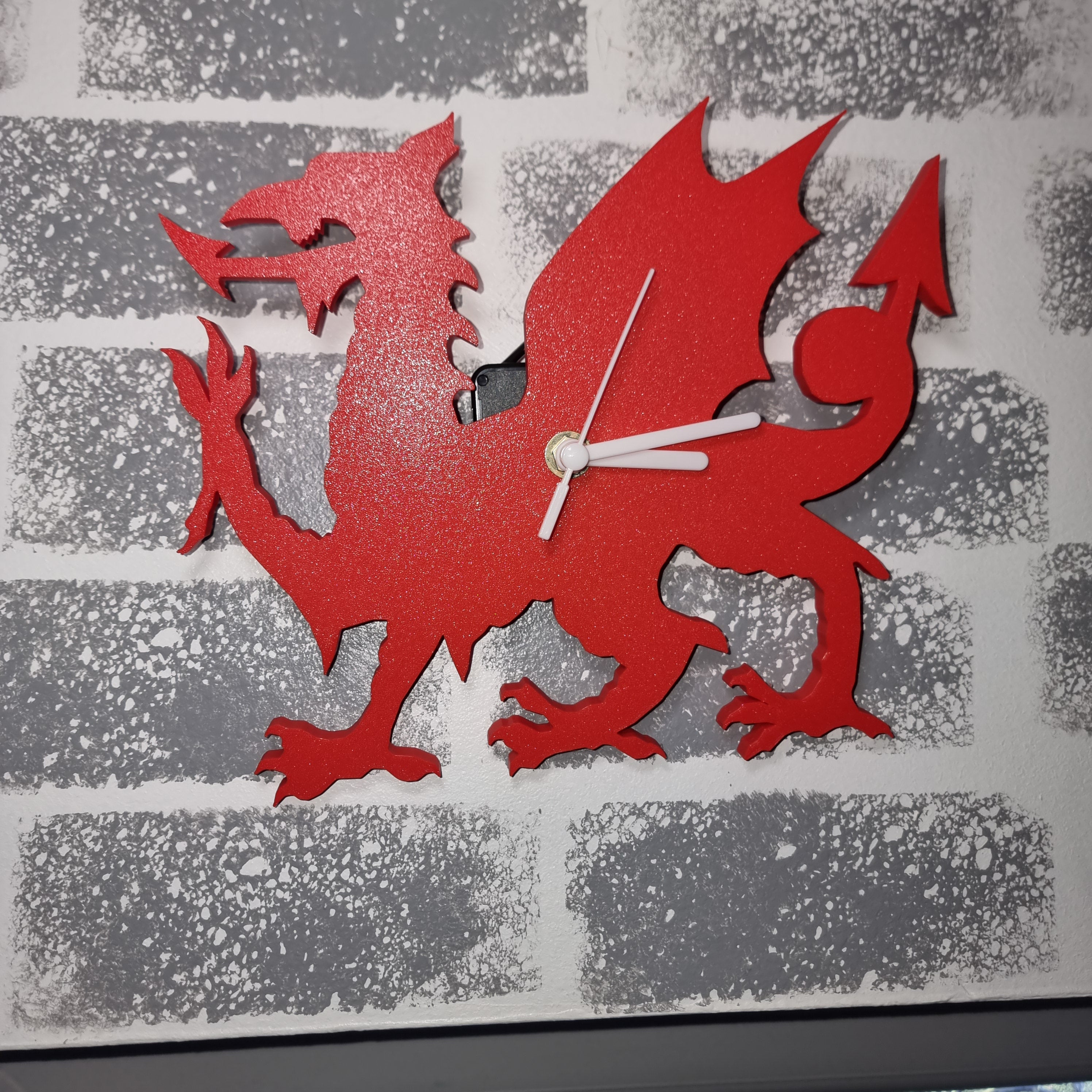 Welsh Dragon 3D Printed Clock, Wales Souvenir, Wall Decor Clock, Wales Gifts, Welsh Pride Clock