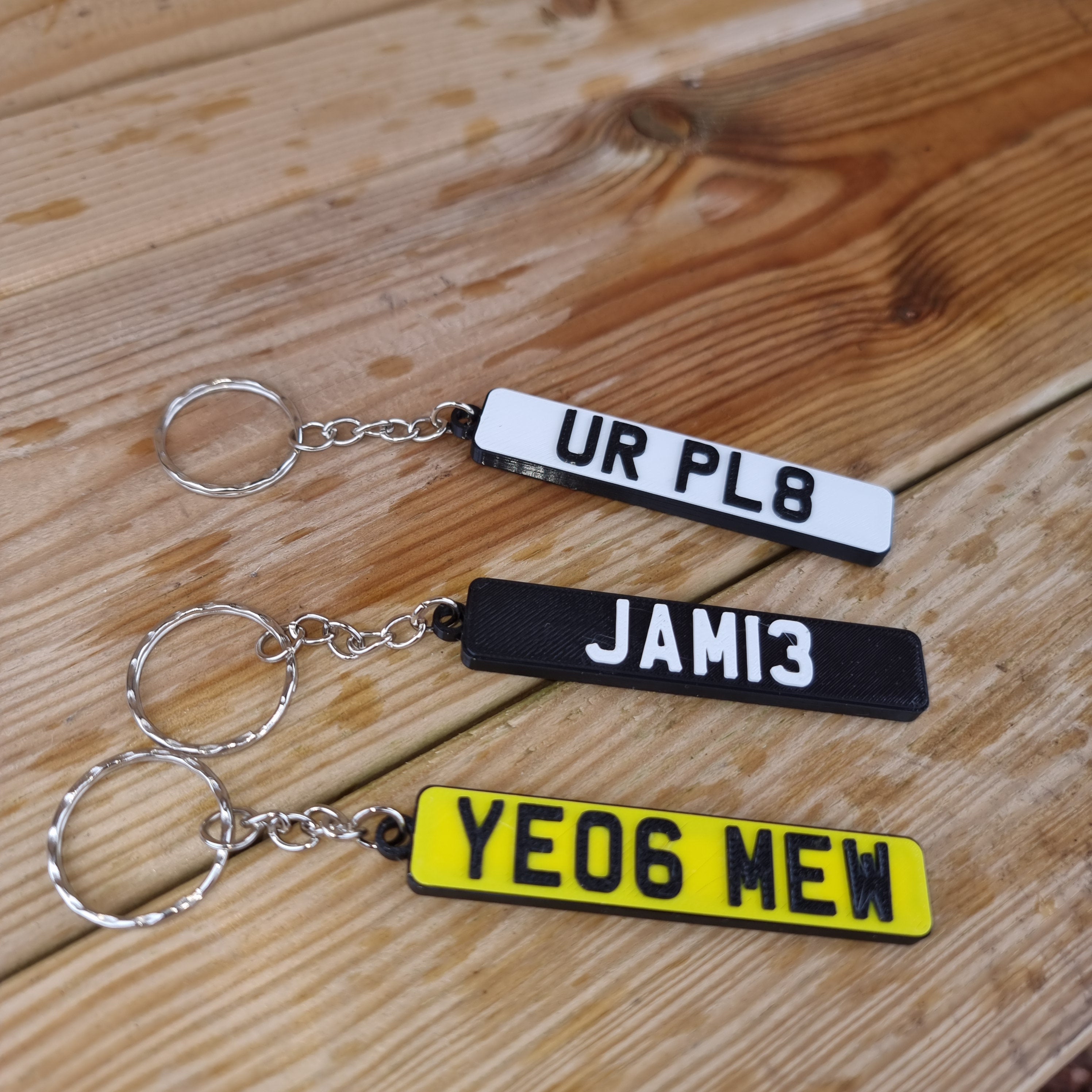 Personalised 3D Keyring Number Plate License Plate Keyring Unique Gift