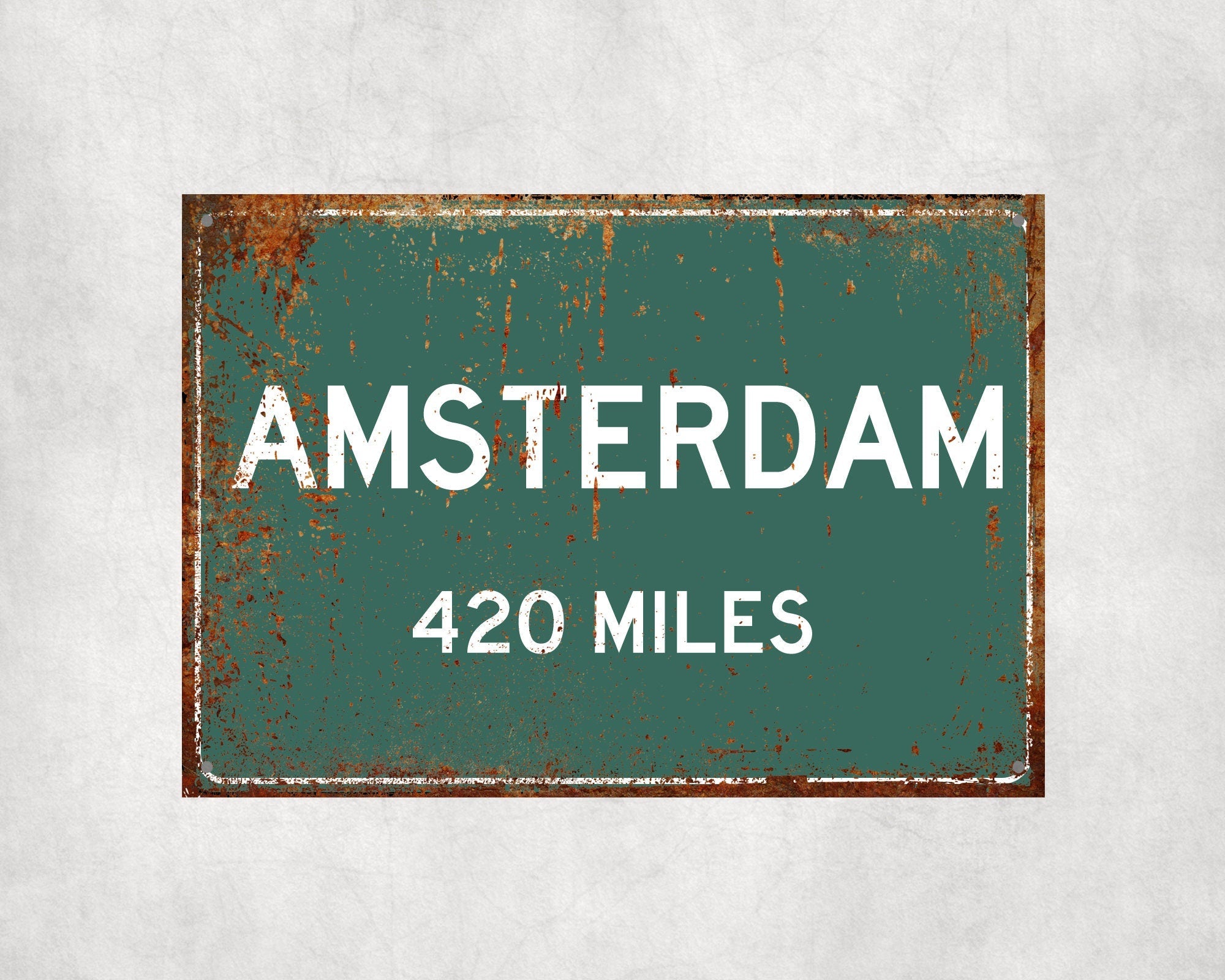 PERSONALIZED AMSTERDAM Sign, Amsterdam City Distance Sign, City of Amsterdam Gift, Amsterdam Gifts, Amsterdam Souvenir, Amsterdam Signs