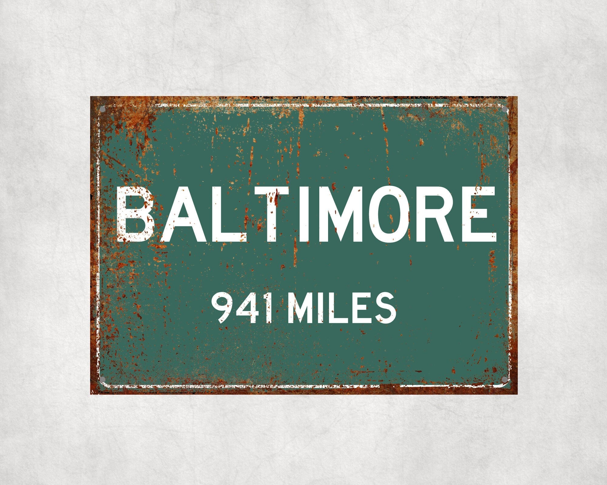 PERSONALIZED BALTIMORE Sign, Baltimore City Distance Sign, City of Baltimore Gift, Baltimore Gifts, Baltimore Souvenir, Baltimore Signs