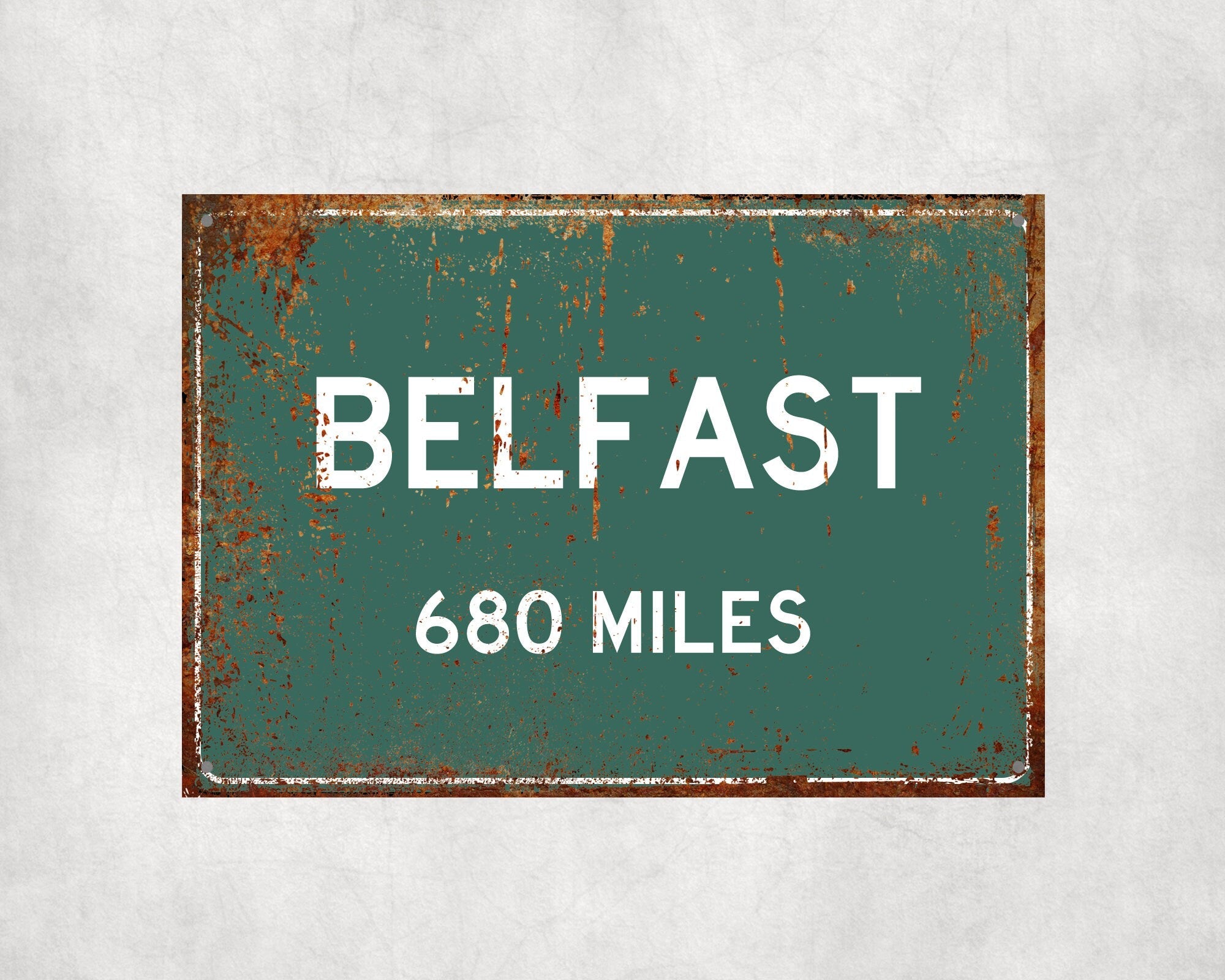 PERSONALIZED BELFAST Sign, Belfast City Distance Sign, City of Belfast Gift, Belfast Gifts, Belfast Souvenir, Belfast Signs