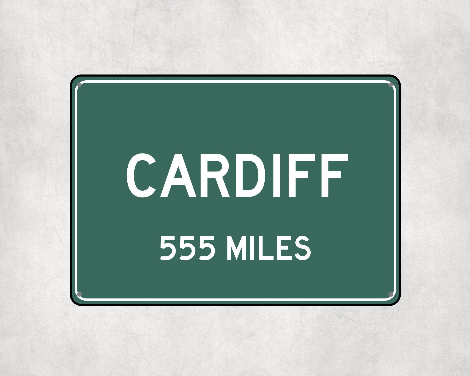 PERSONALIZED CARDIFF Sign, Cardiff City Distance Sign, City of Cardiff Gift, Cardiff Gifts, Cardiff Souvenir, Cardiff Signs