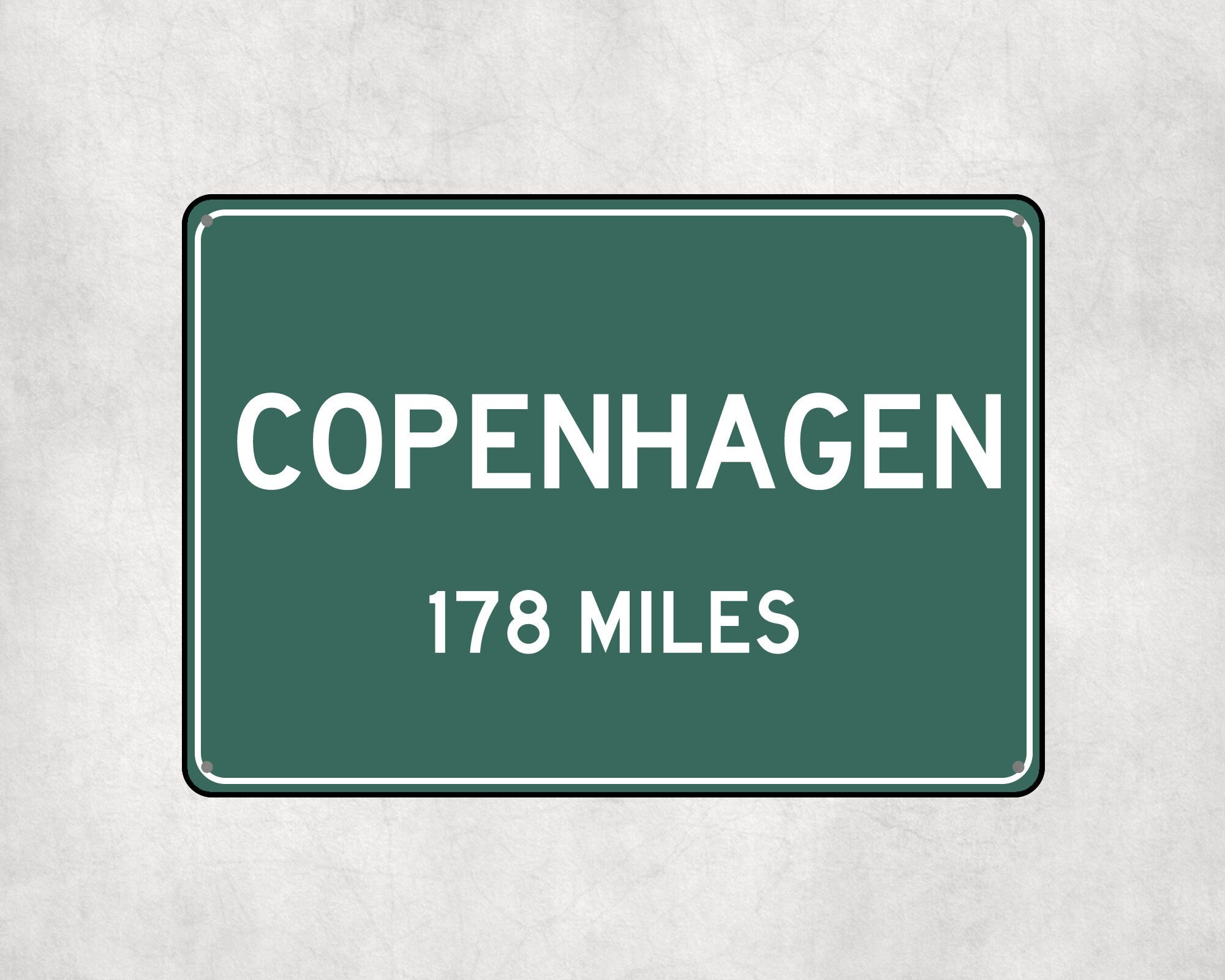 PERSONALIZED COPENHAGEN Sign, Copenhagen City Distance Sign, City of Copenhagen Gift, Copenhagen Gifts, Copenhagen Souvenir, Copenhagen Sign