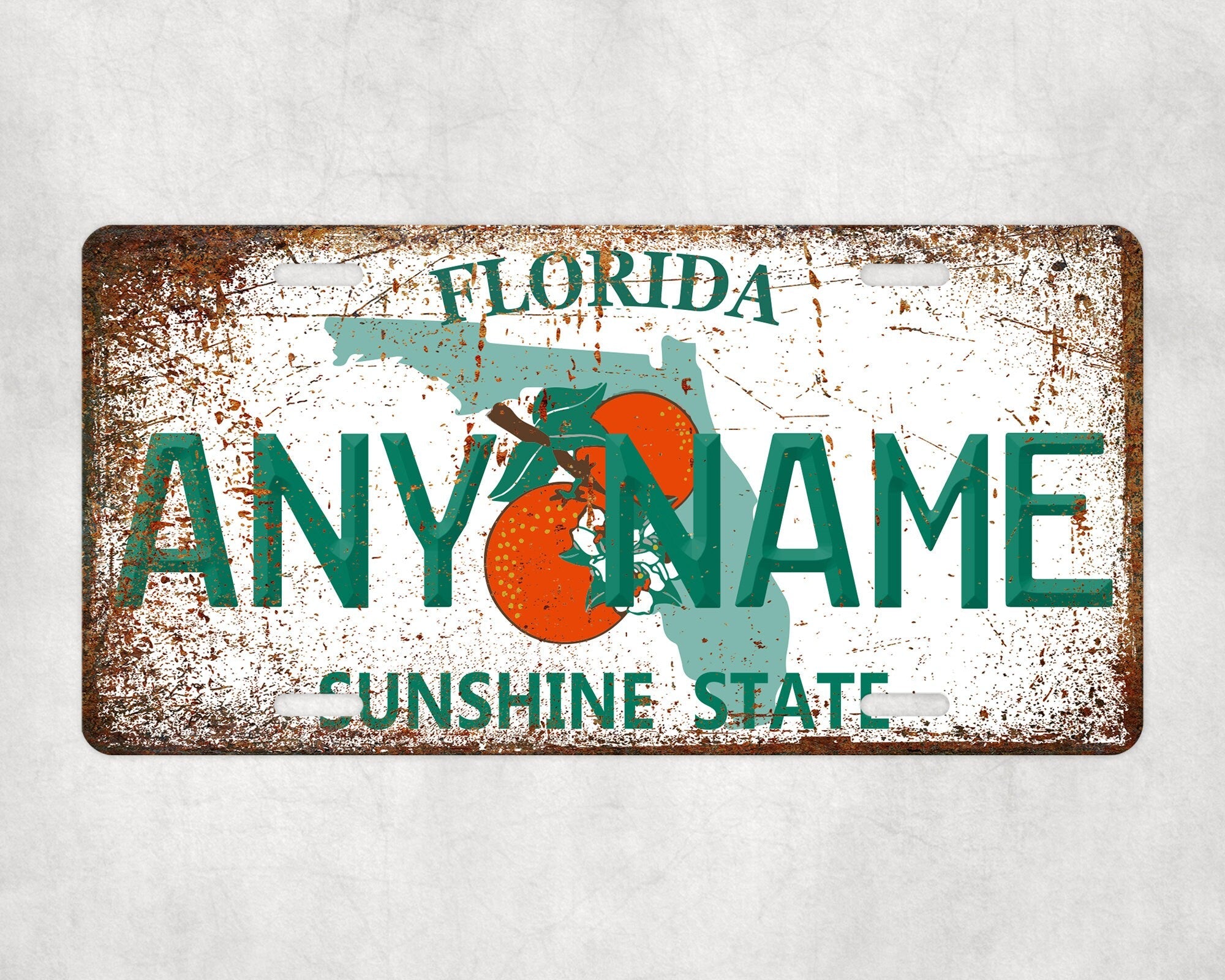 Personalized FLORIDA License Plate - US State Souvenir, Unique Car Tag, License Plate, Novelty Plate, State Tags, Rustic License Plate