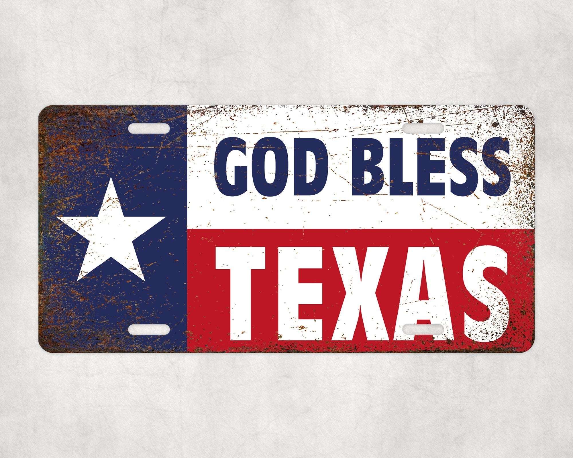 God Bless Texas License Plate - US State Souvenir, Unique Car Tag, License Plate, Novelty Plate, State Tags, Rustic License Plate