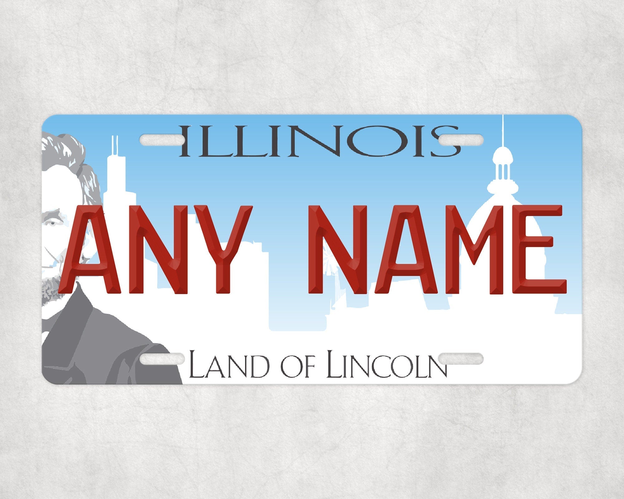 Personalized ILLINOIS License Plate - US State Souvenir, Unique Car Tag, License Plate, Novelty Plate, State Tags, Rustic License Plate