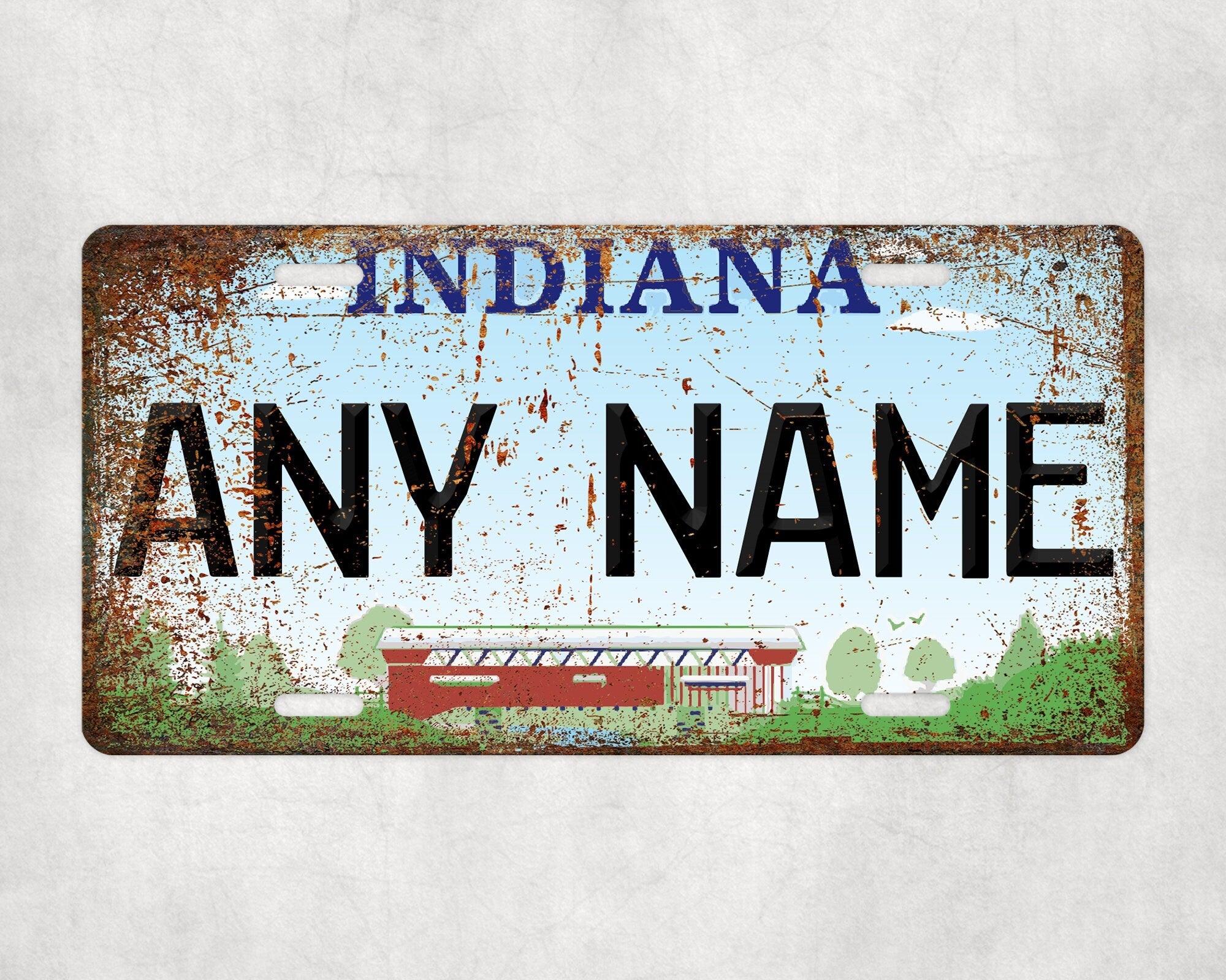 Personalized INDIANA License Plate - US State Souvenir, Unique Car Tag, License Plate, Novelty Plate, State Tags, Rustic License Plate