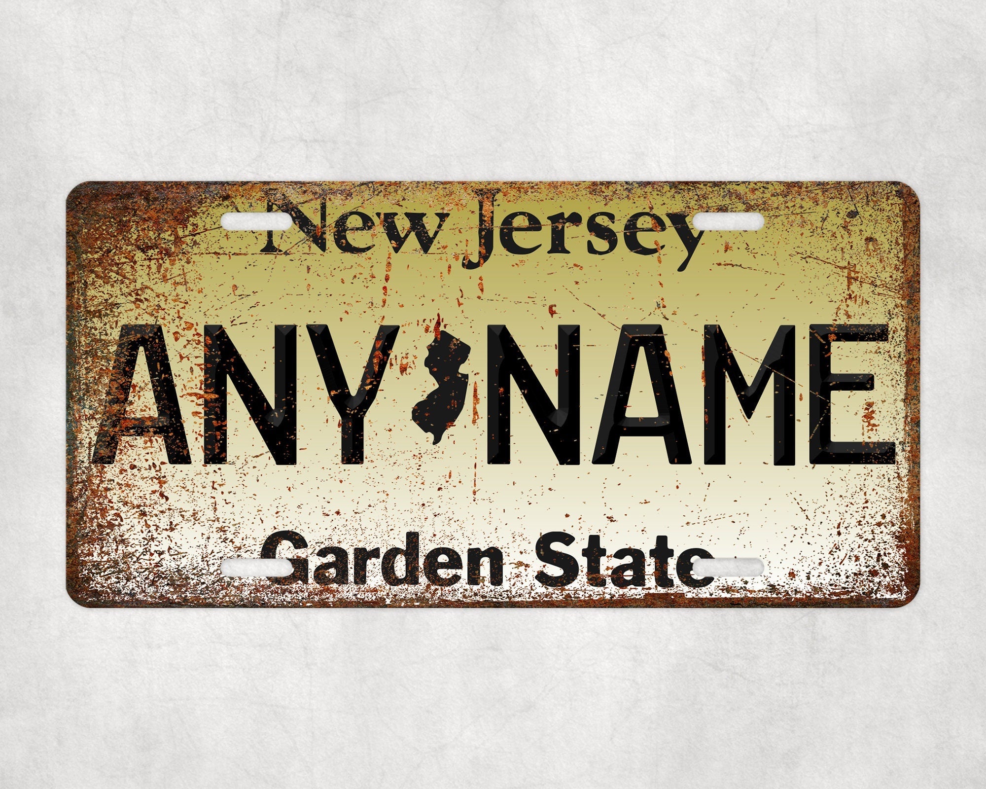 Personalized NEW JERSEY License Plate - US State Souvenir, Unique Car Tag, License Plate, Novelty Plate, State Tags, Rustic License Plate