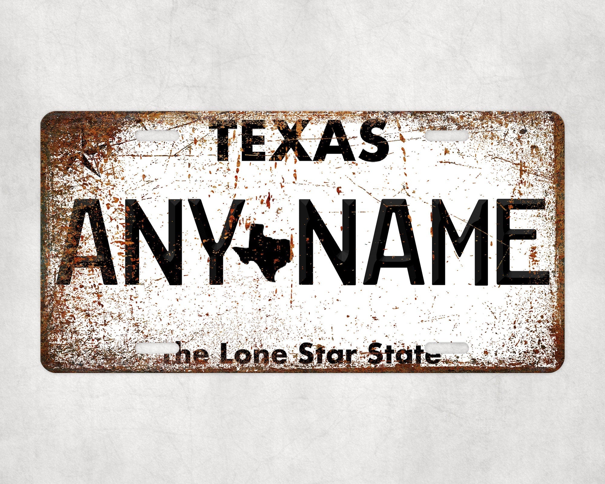 Personalized TEXAS License Plate - US State Souvenir, Unique Car Tag, License Plate, Novelty Plate, State Tags, Rustic License Plate