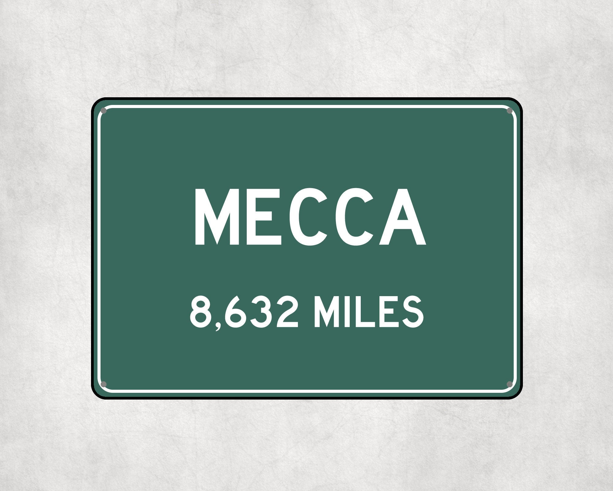 PERSONALIZED MECCA Sign, Mecca City Distance Sign, City of Mecca Gift, Mecca Gifts, Mecca Souvenir, Mecca Signs