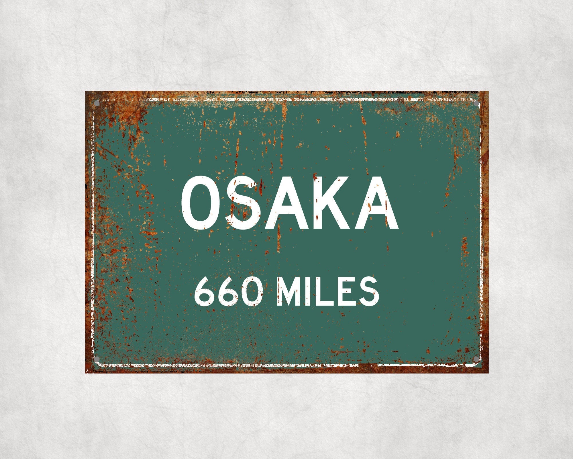 PERSONALIZED OSKAKA Sign, Osaka City Distance Sign, City of Osaka Gift, Osaka Gifts, Osaka Souvenir, Osaka Signs