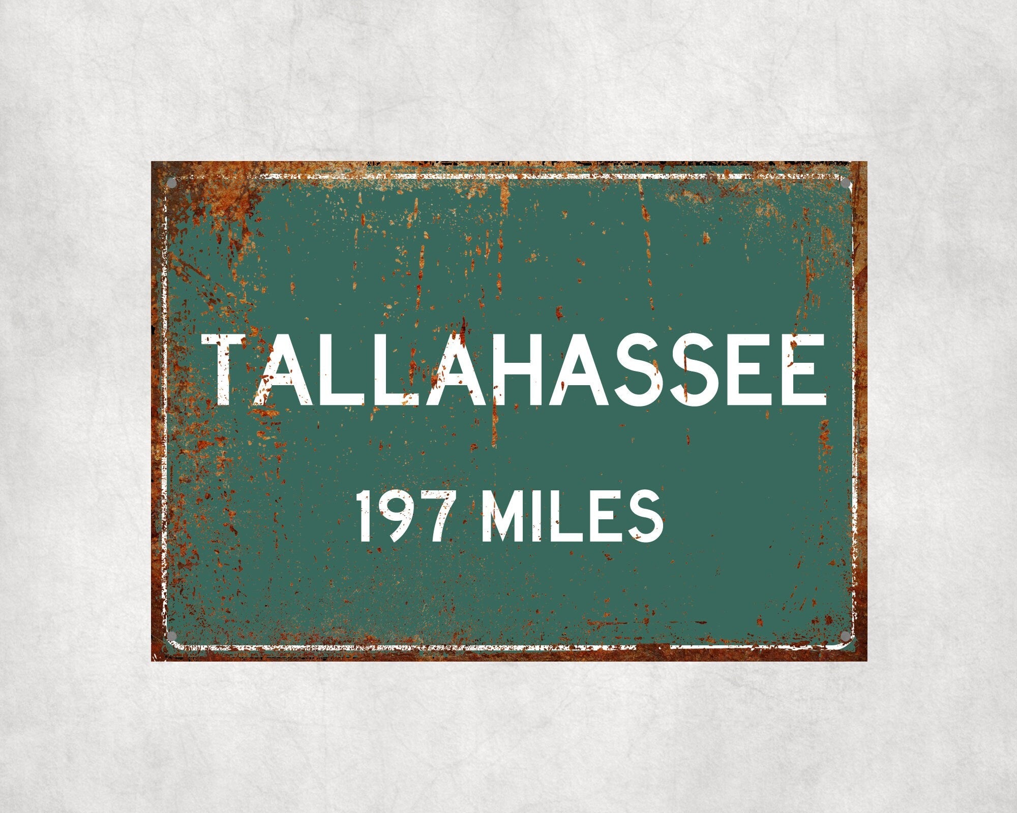 PERSONALIZED TALLAHASSEE Sign, Tallahassee City Distance Sign, City of Tallahassee Gift, Tallahassee Gifts, Tallahassee Souvenir