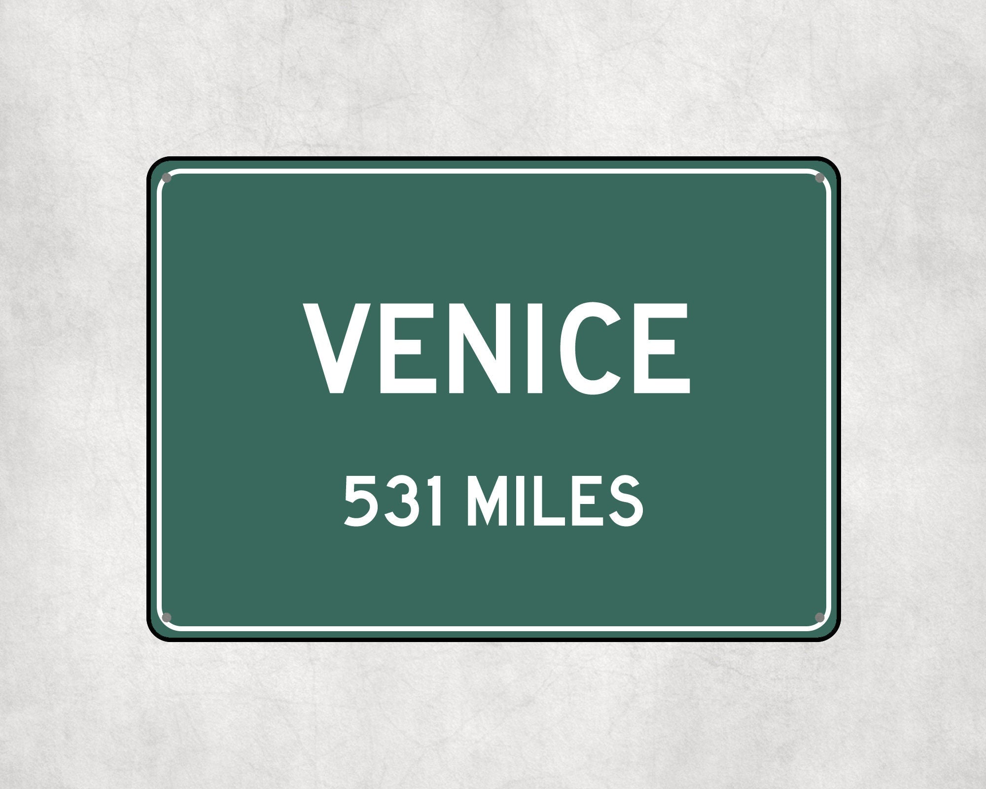 PERSONALIZED VENICE Sign, Venice City Distance Sign, City of Venice Gift, Venice Gifts, Venice Souvenir, Venice Signs