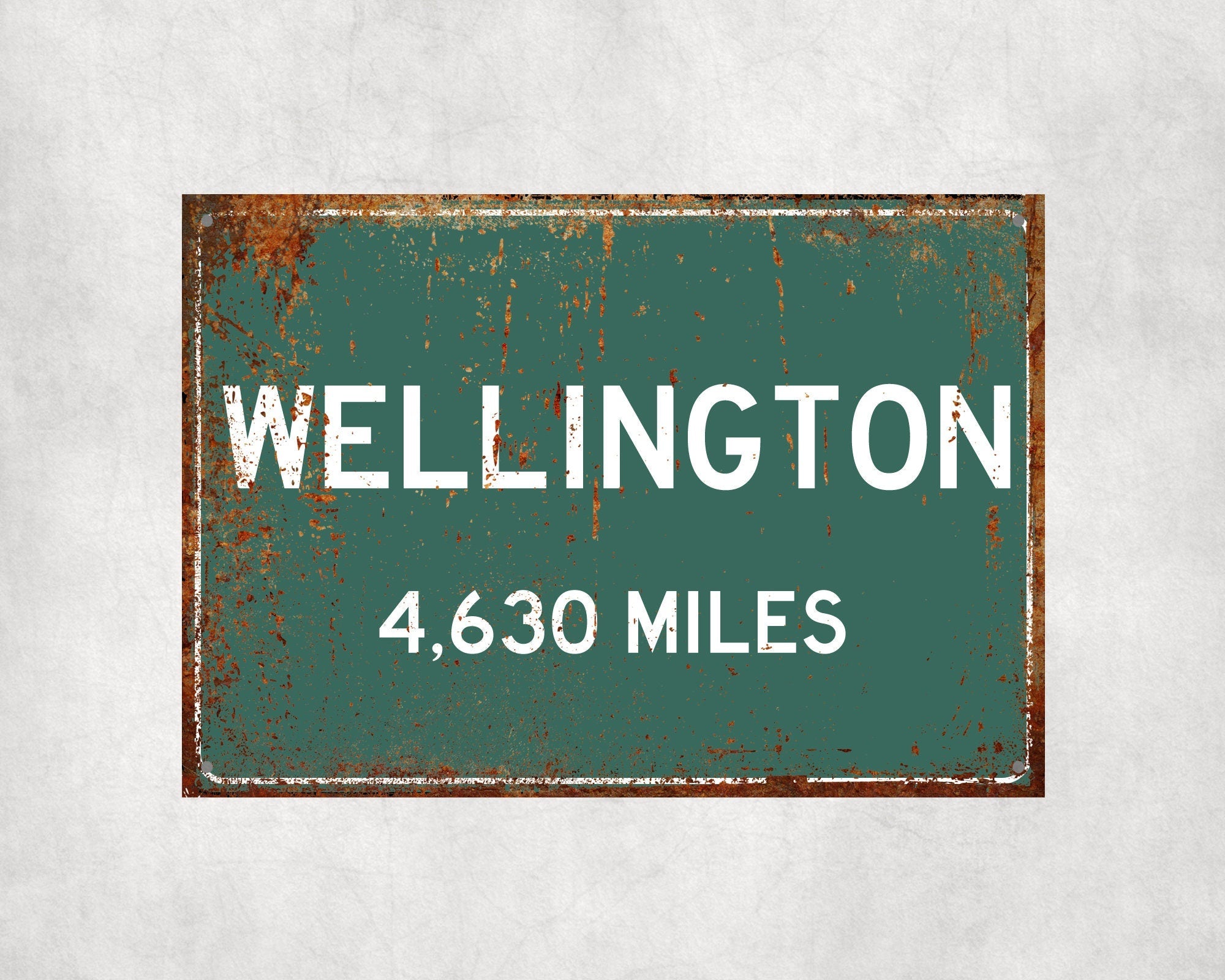 PERSONALIZED WELLINGTON Sign, Wellington City Distance Sign, City of Wellington Gift, Wellington Gifts, Wellington Souvenir, Wellington Sign