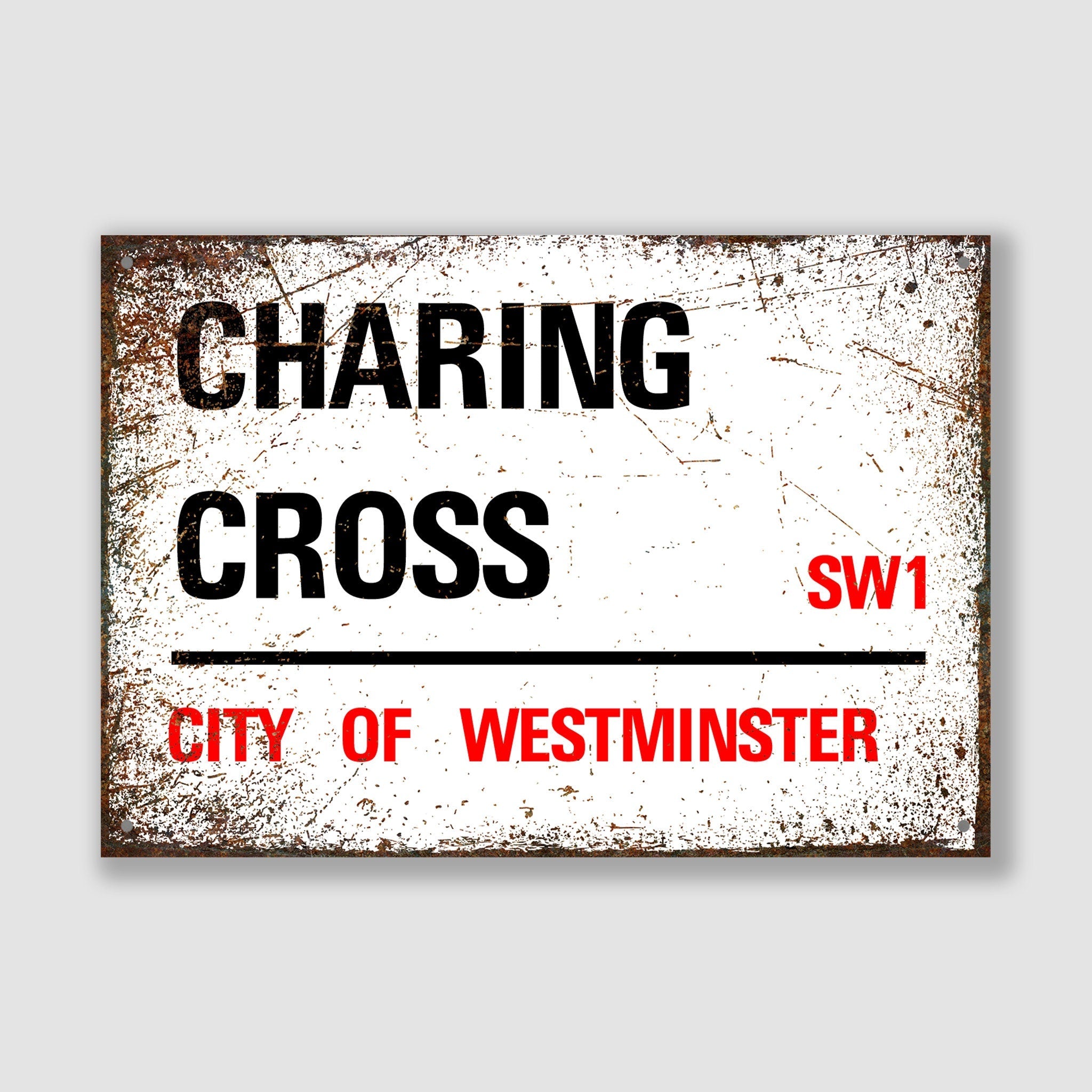 Charing Cross - City of Westminster, Street Sign, Charing Cross gift, Charing Cross Souvenir, Charing Cross Keepsake, London Gifts