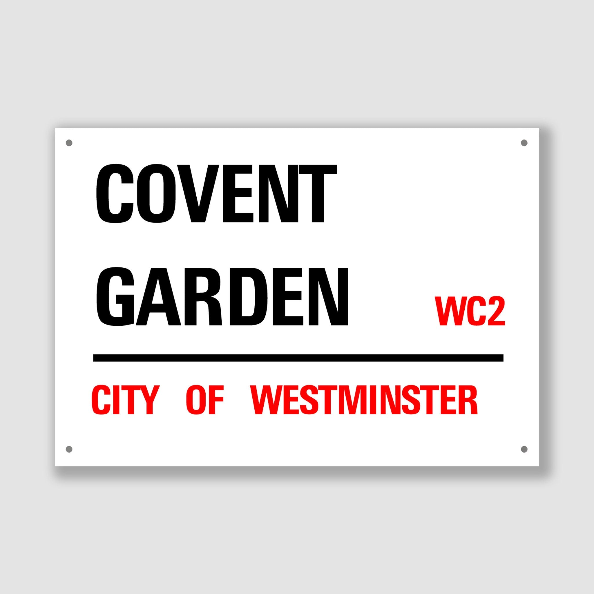 Covent Garden - City of Westminster, Street Sign, Covent Garden gift, Covent Garden Souvenir, Covent Garden Keepsake, Covent Garden Sign