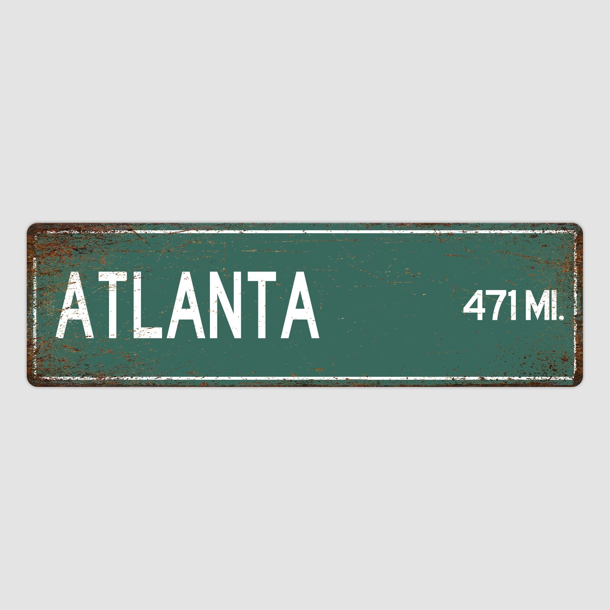 PERSONALIZED ATLANTA Sign, Atlanta City Distance Sign, City of Atlanta Gift, Atlanta Gifts, Atlanta Souvenir, Atlanta Sign