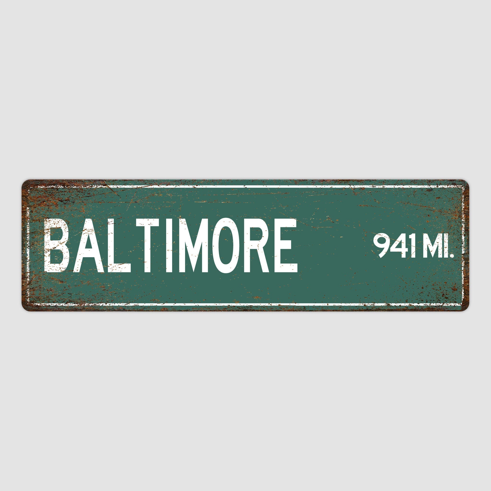 PERSONALIZED BALTIMORE Sign, Baltimore City Distance Sign, City of Baltimore Gift, Baltimore Gifts, Baltimore Souvenir, Baltimore Sign