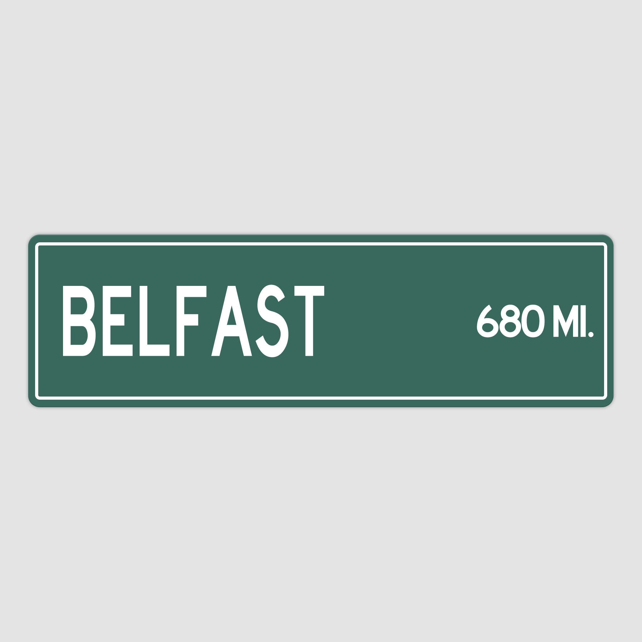 PERSONALIZED BELFAST Sign, Belfast City Distance Sign, City of Belfast Gift, Belfast Gifts, Belfast Souvenir, Belfast Sign