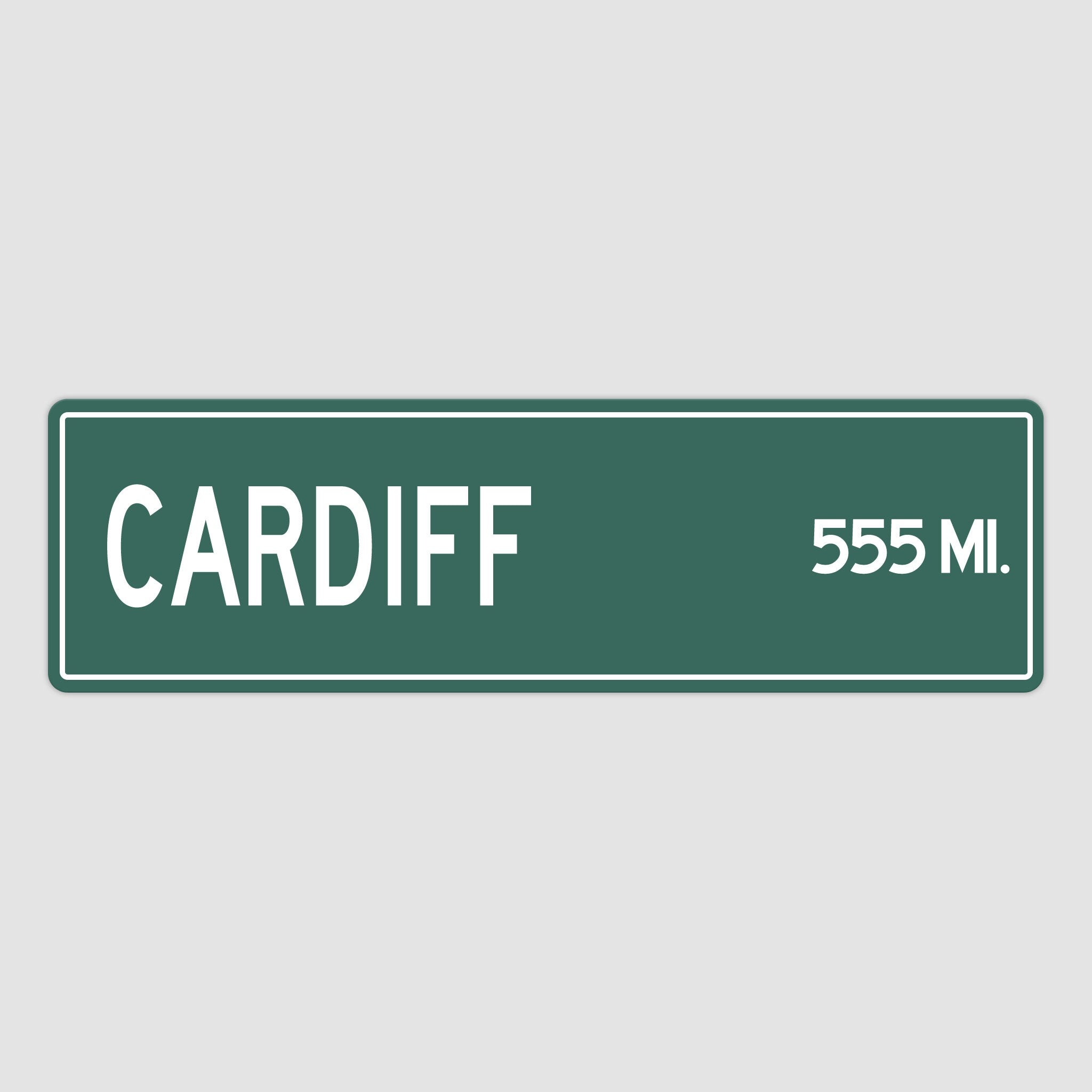 PERSONALIZED CARDIFF Sign, Cardiff City Distance Sign, City of Cardiff Gift, Cardiff Gifts, Cardiff Souvenir, Cardiff Sign