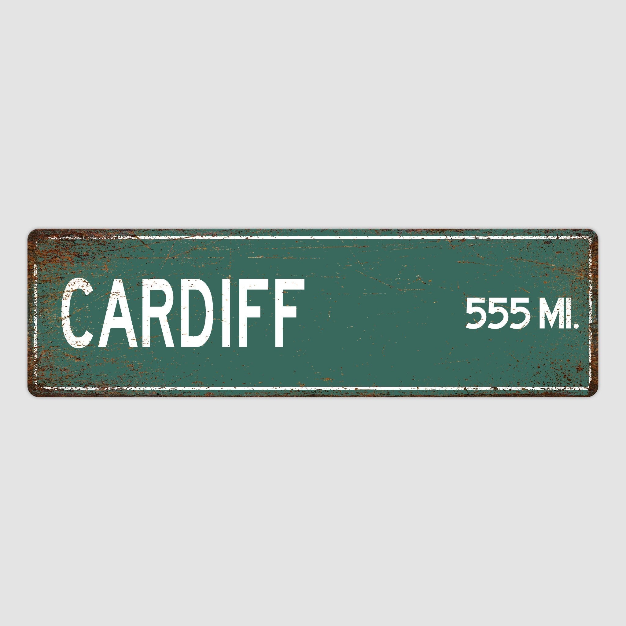 PERSONALIZED CARDIFF Sign, Cardiff City Distance Sign, City of Cardiff Gift, Cardiff Gifts, Cardiff Souvenir, Cardiff Sign