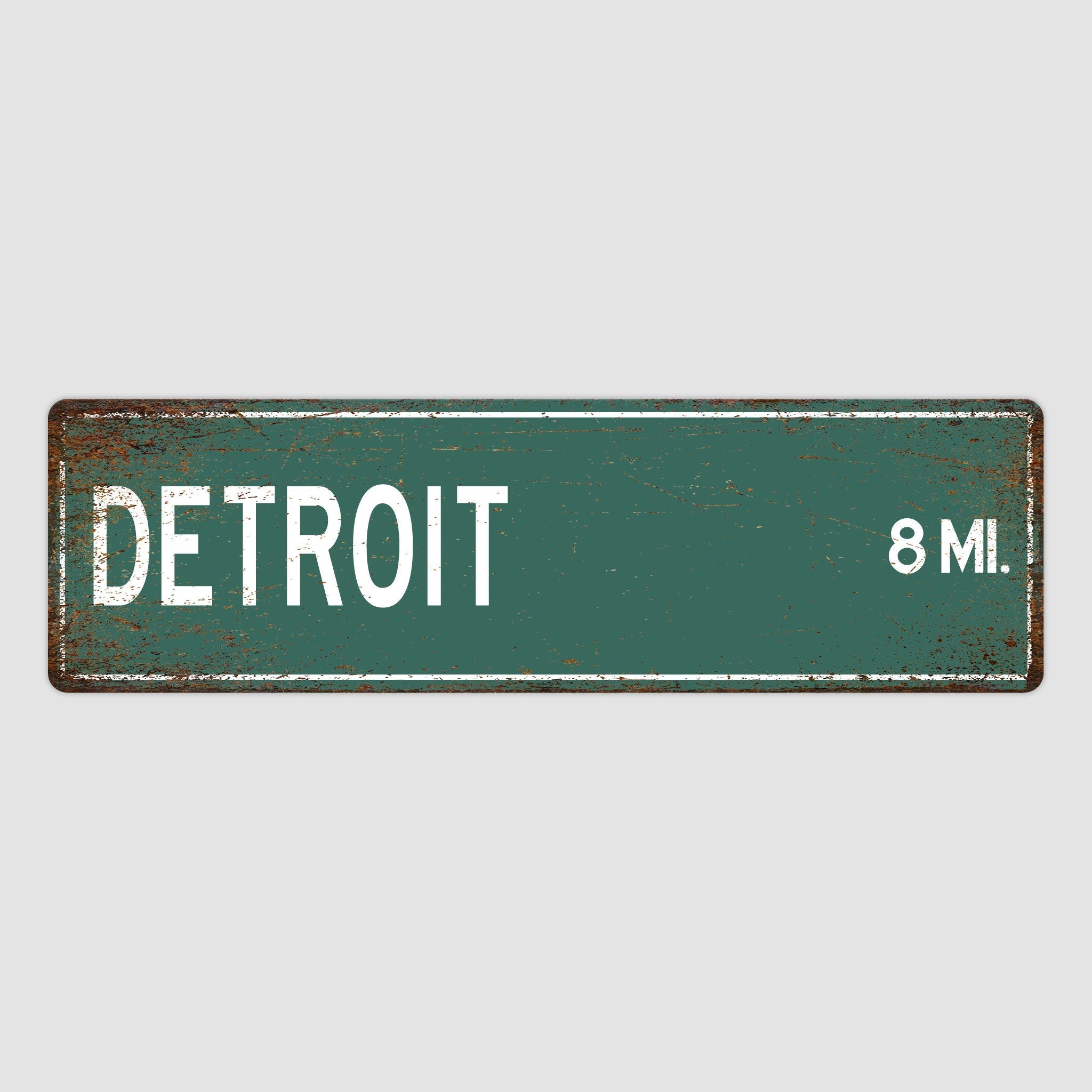 PERSONALIZED DETROIT Sign, Detroit City Distance Sign, City of Detroit Gift, Detroit Gifts, Detroit Souvenir, Detroit Sign