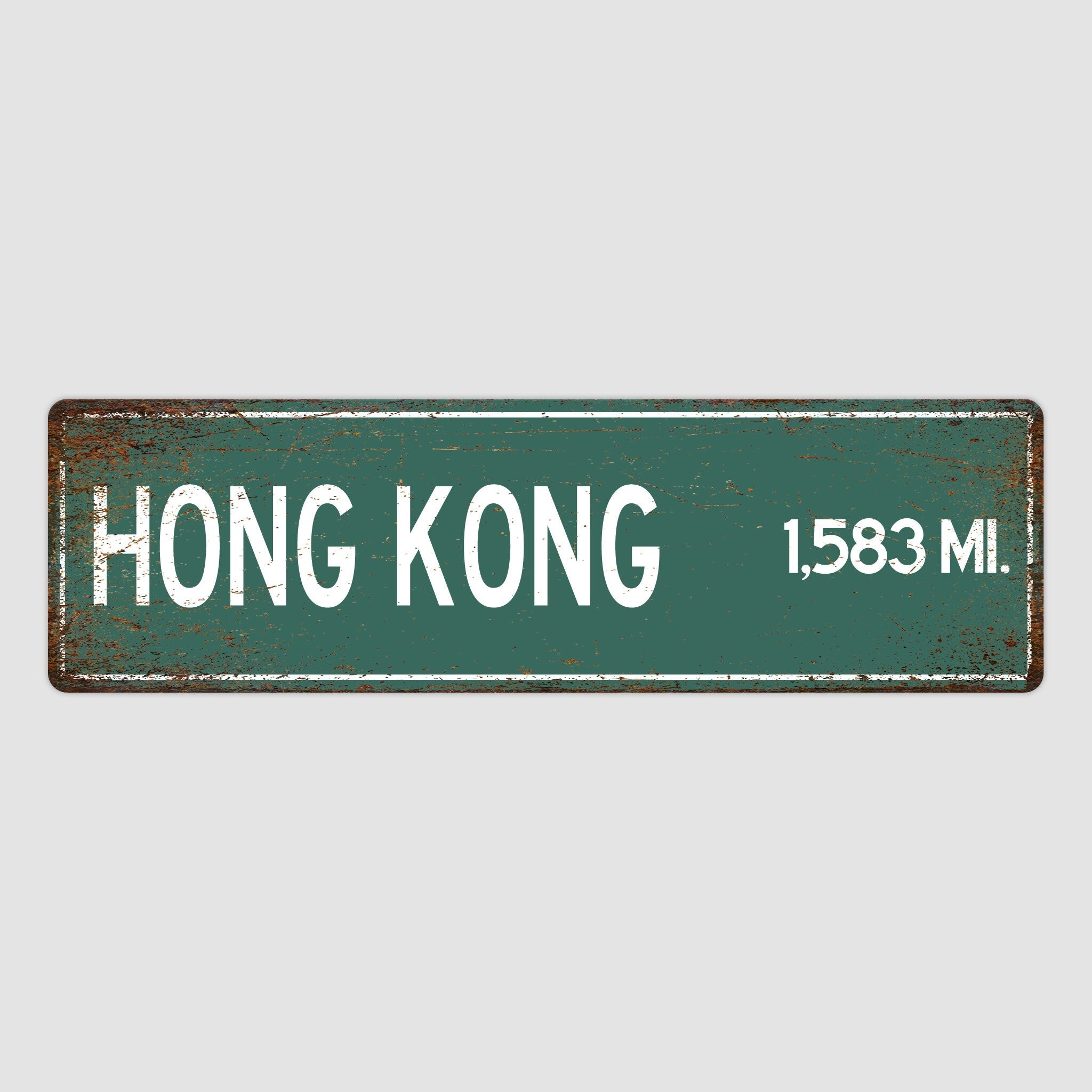 PERSONALIZED HONG KONG Sign, Hong Kong City Distance Sign, City of Hong Kong Gift, Hong Kong Gifts, Hong Kong Souvenir, Hong Kong Sign