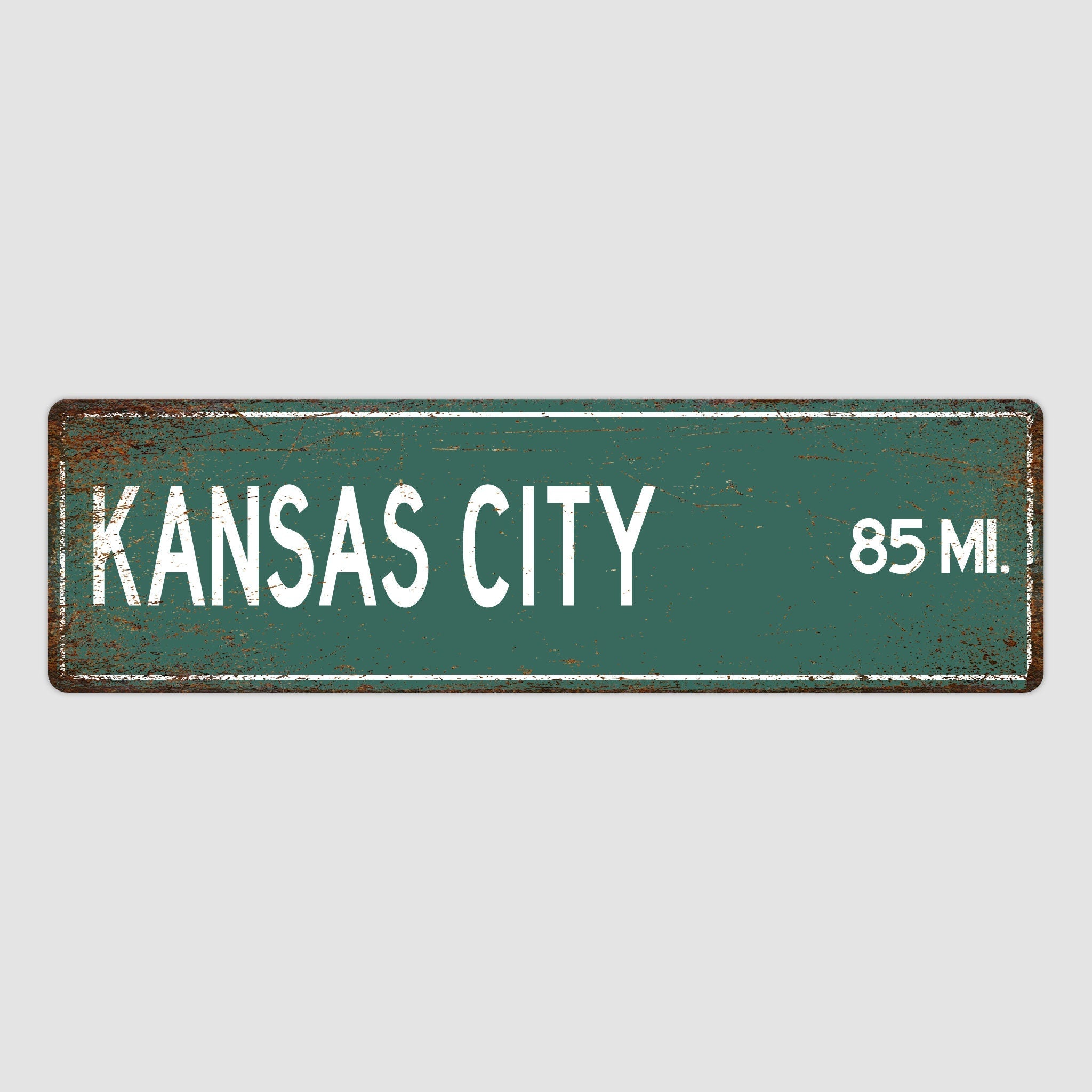 PERSONALIZED KANSAS CITY Sign, Kansas City Distance Sign, City of Kansas Gift, Kansas Gifts, Kansas Souvenir, Kansas Sign